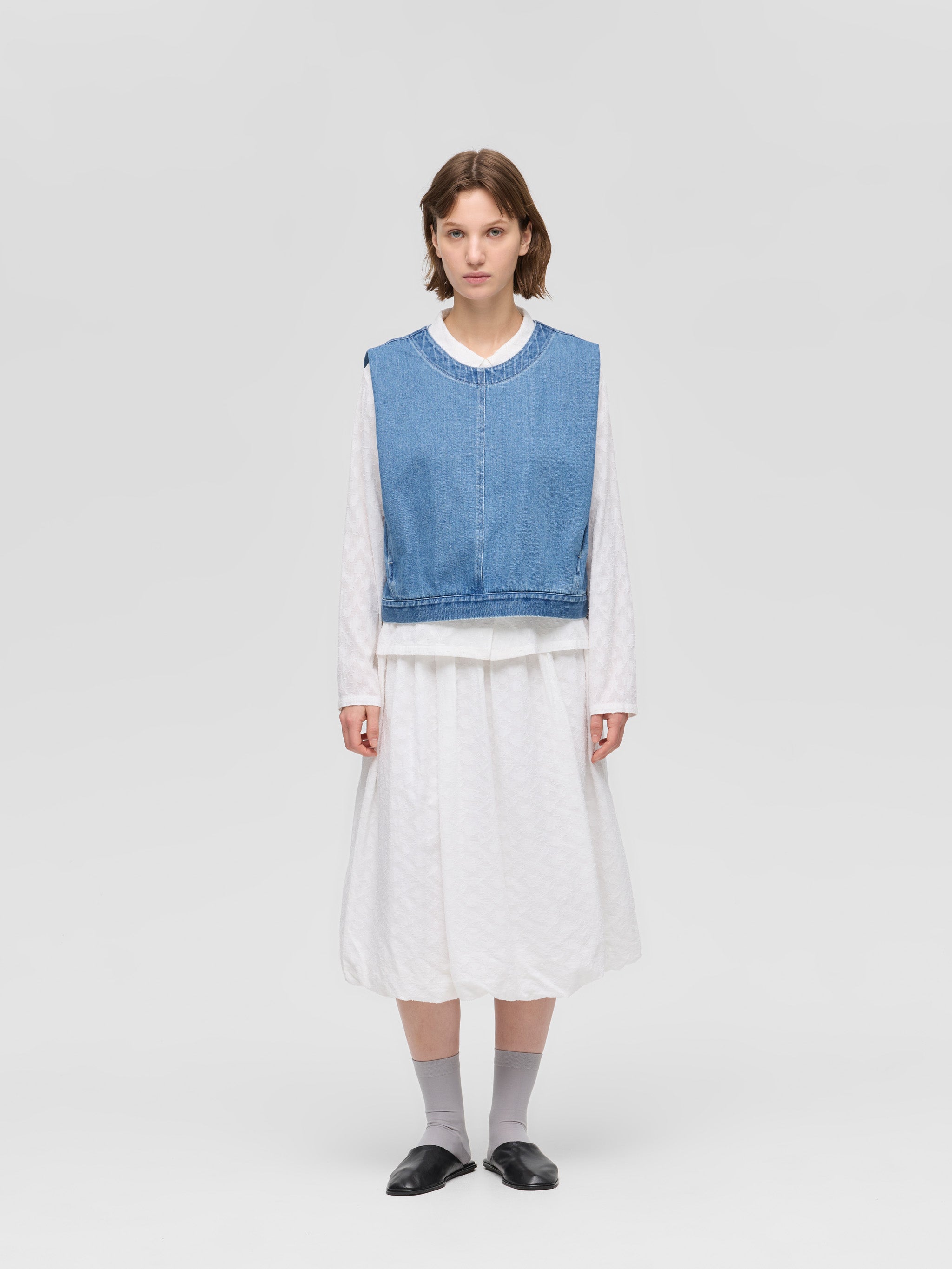 denim vest | 1-230157BL – mizuiro ind