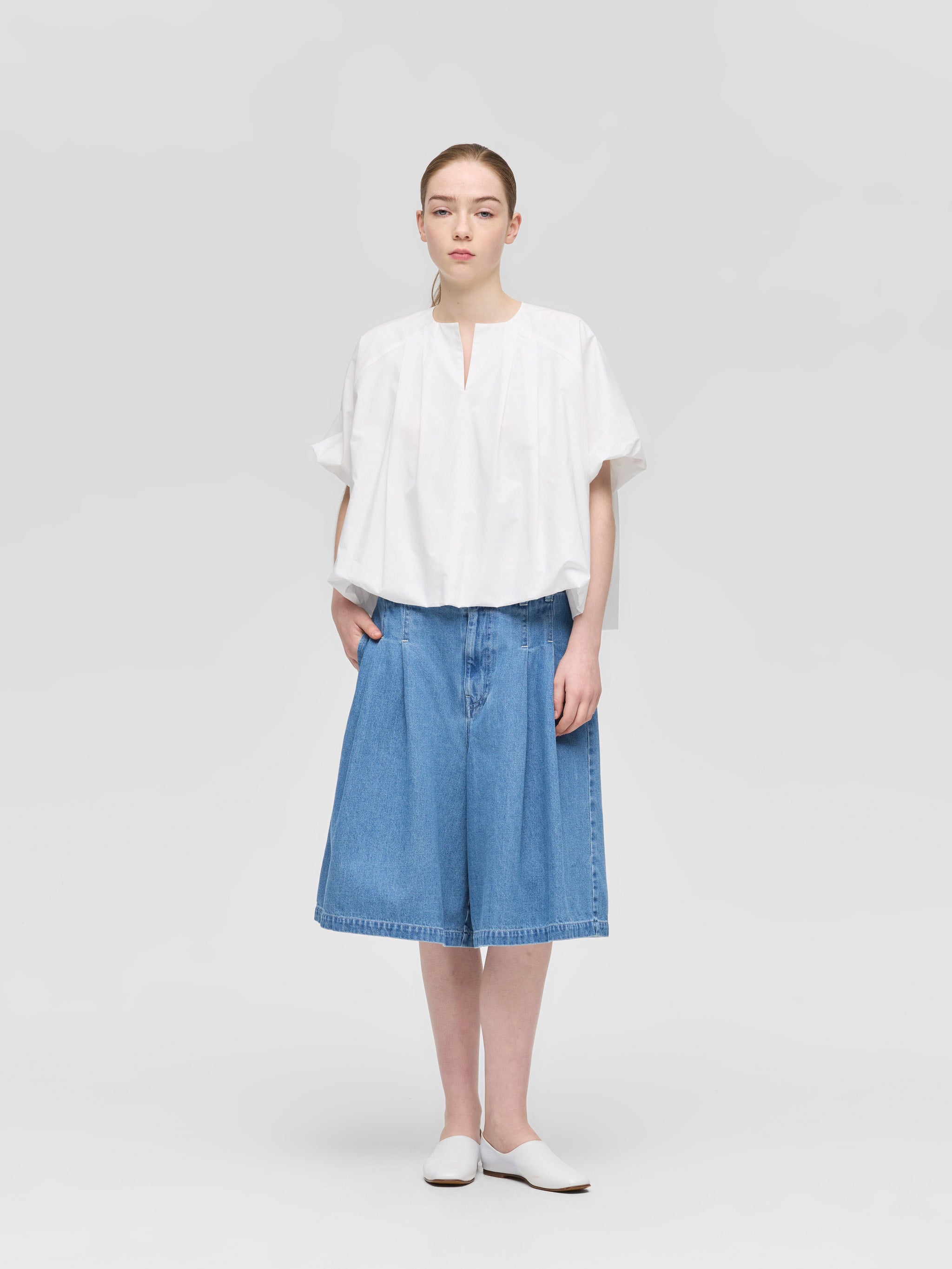 ballon no collar shirt | 1-230163 – mizuiro ind