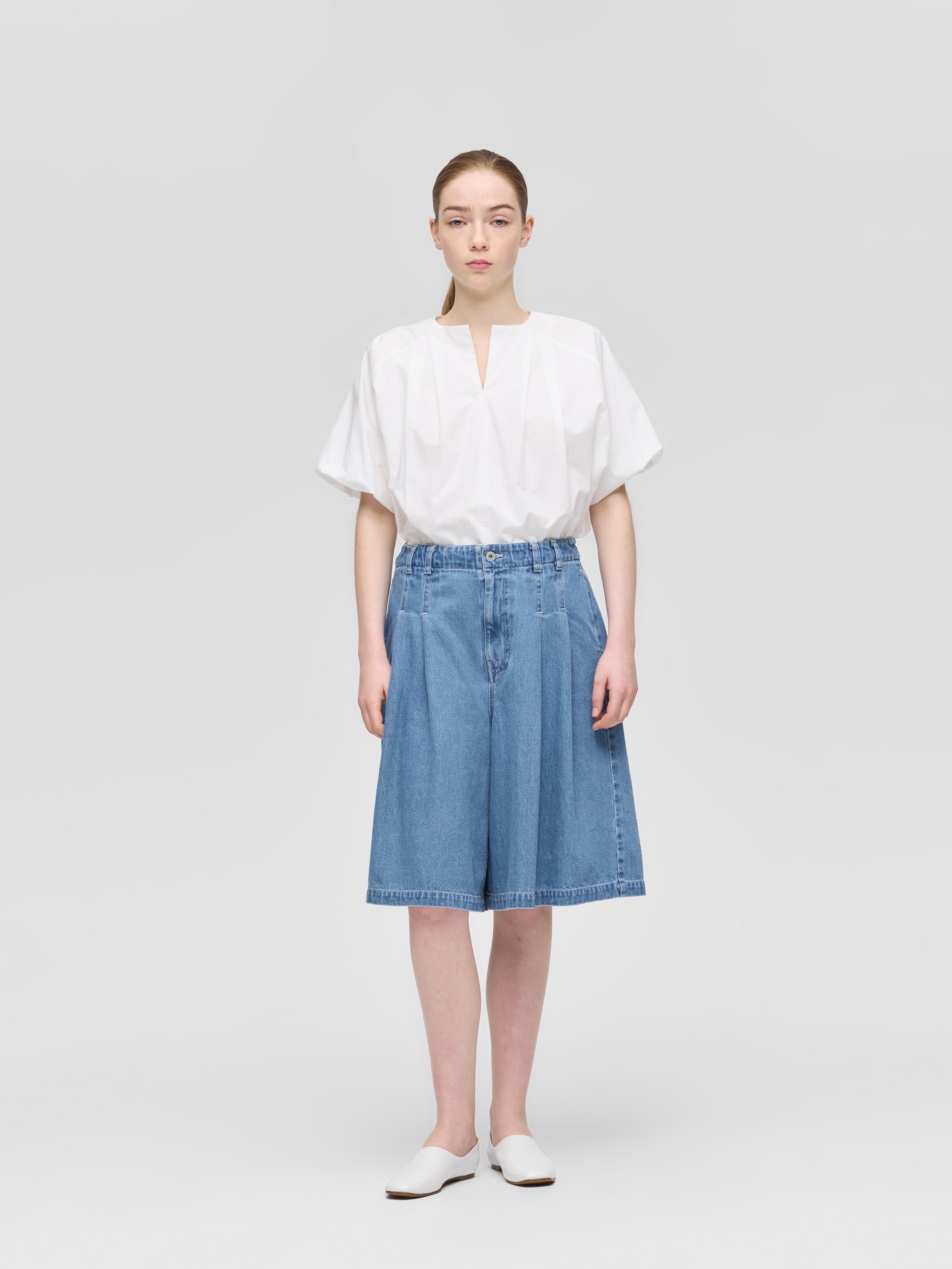 high waist wide half PT | 1-260096BL – mizuiro ind