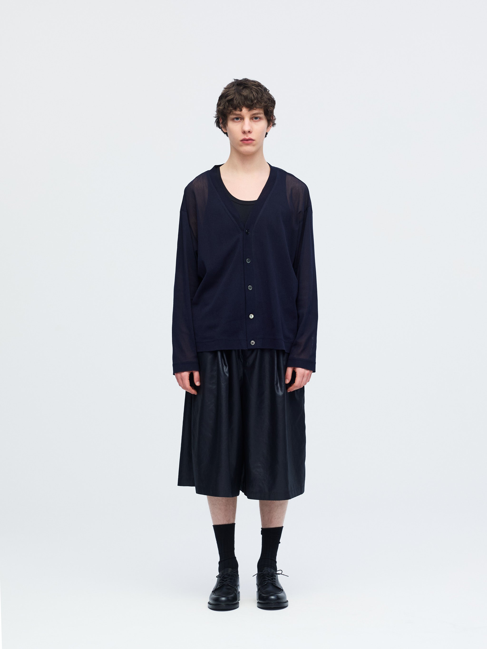 glossy wide half pants | 1-560009-m – mizuiro ind