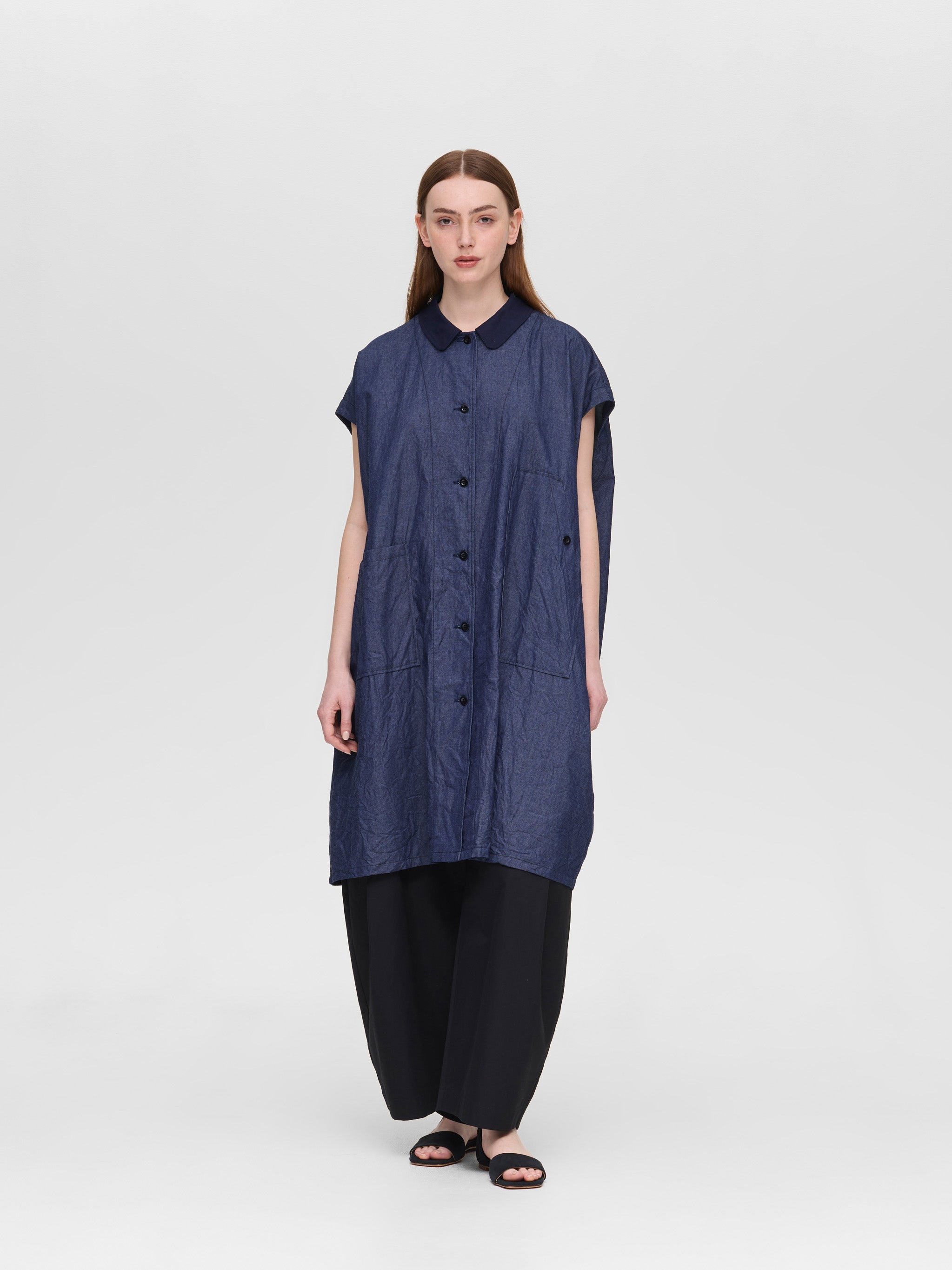 wide denim shirt OP | 2-250103 – mizuiro ind