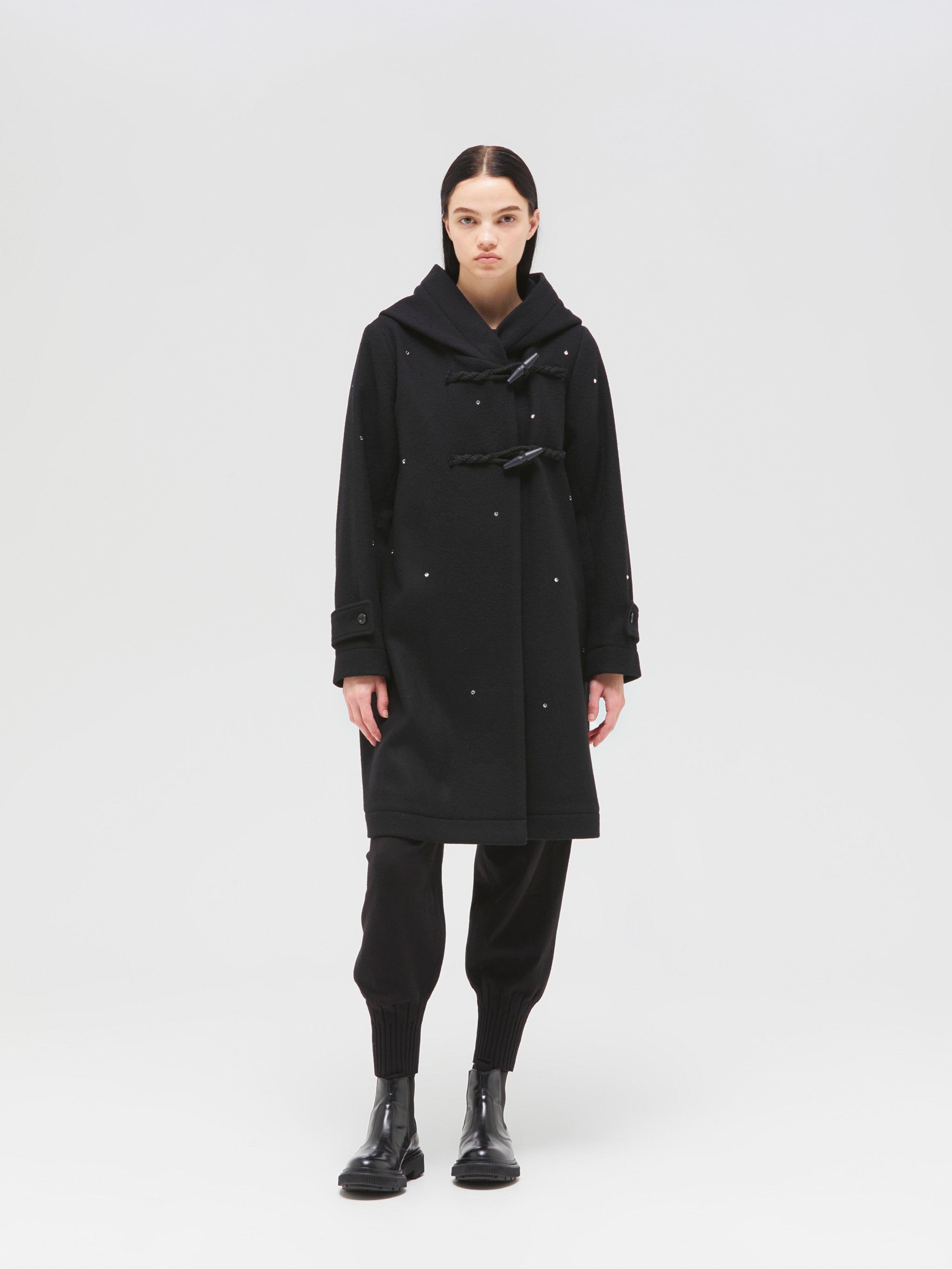 A line duffle coat with bijou | 3-270029 – mizuiro ind