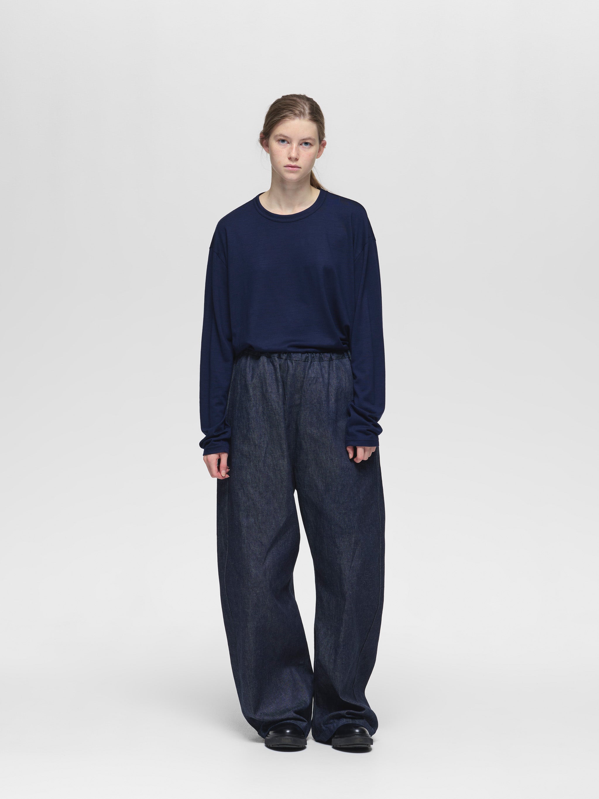 denim wide trousers | 3-560015-w – mizuiro ind