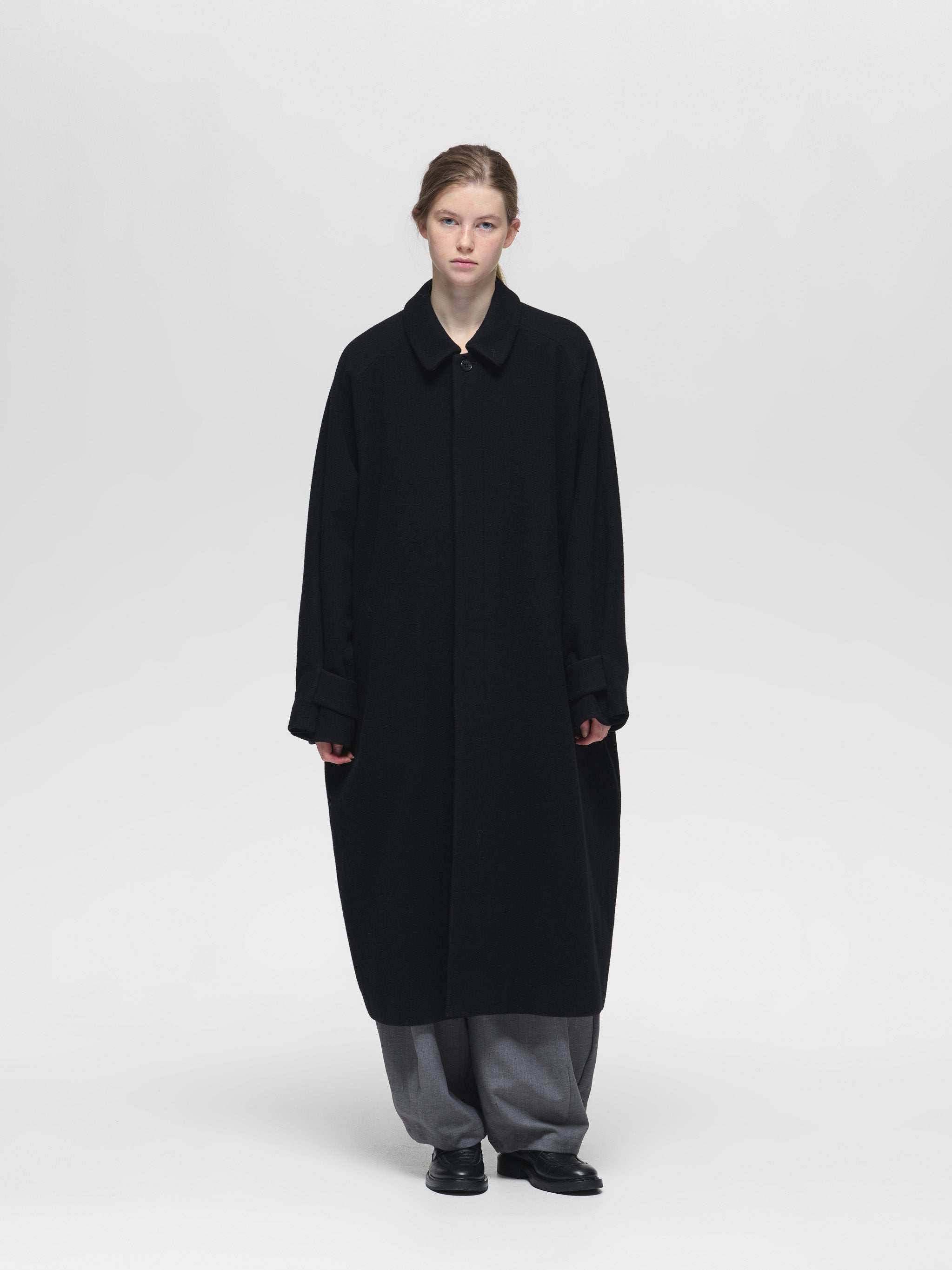 wool blend balmacaan coat | 3-570012-w – mizuiro ind