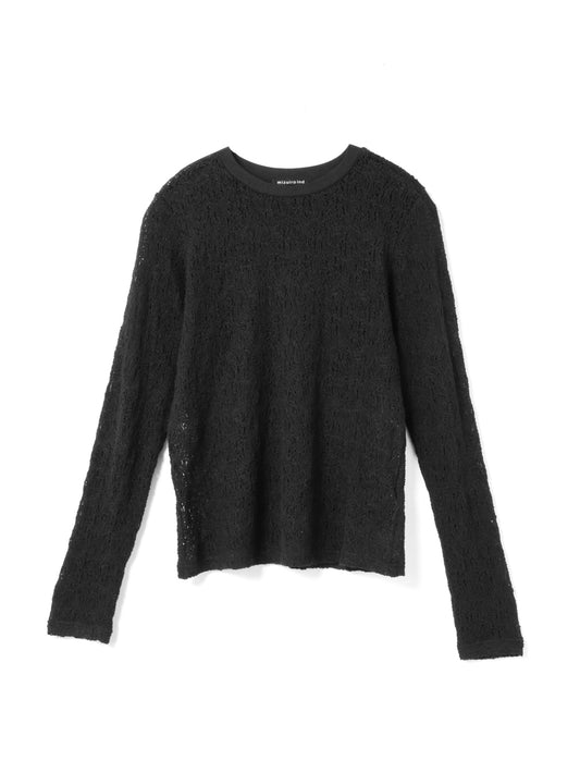 lace crew neck T shirt | 1-210080