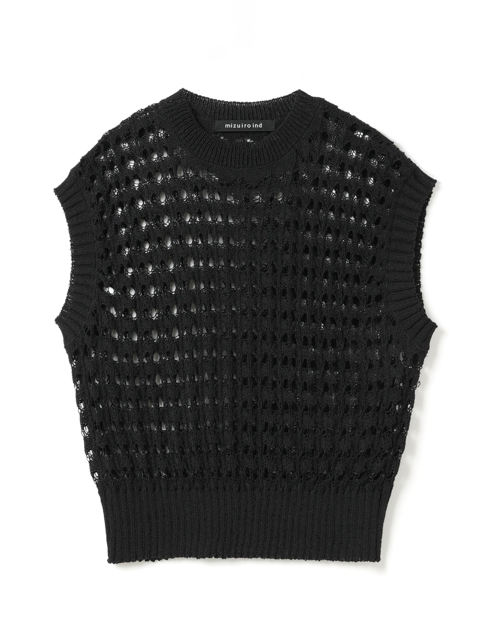 pattern knitting c/neck vest | 1-220024 – mizuiro ind