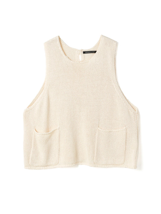 tape yarn short vest | 1-220049