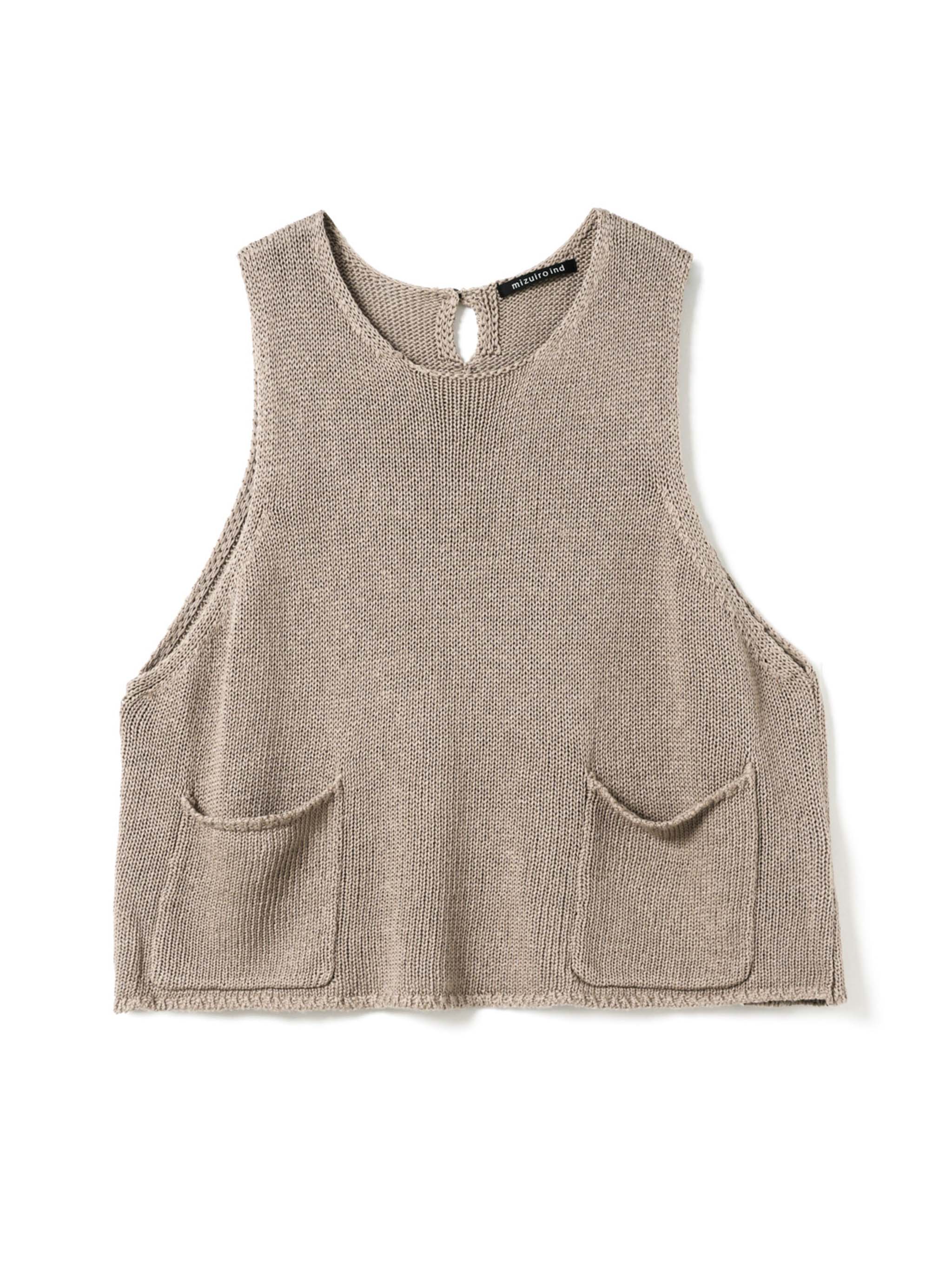 tape yarn short vest | 1-220061 – mizuiro ind