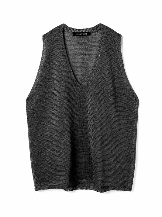 wide V neck vest