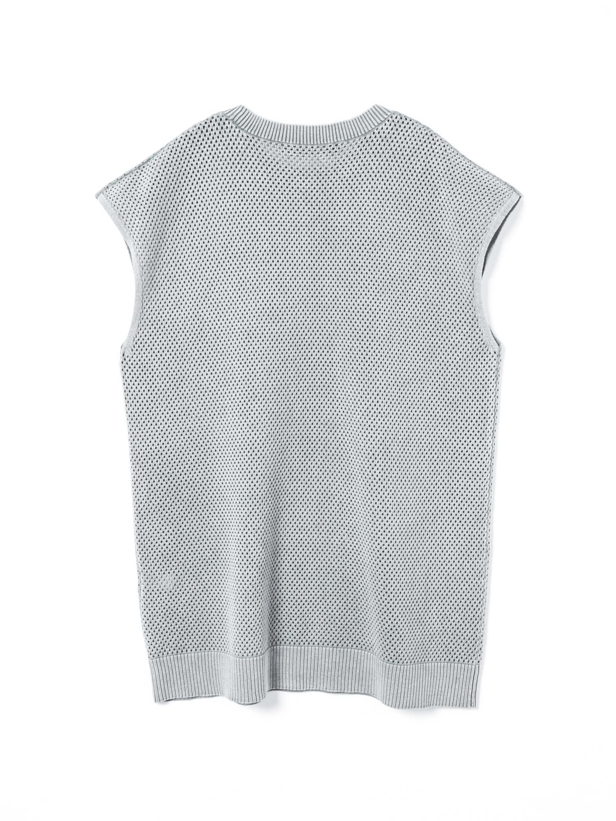stone wash mesh long vest | 1-220067 – mizuiro ind