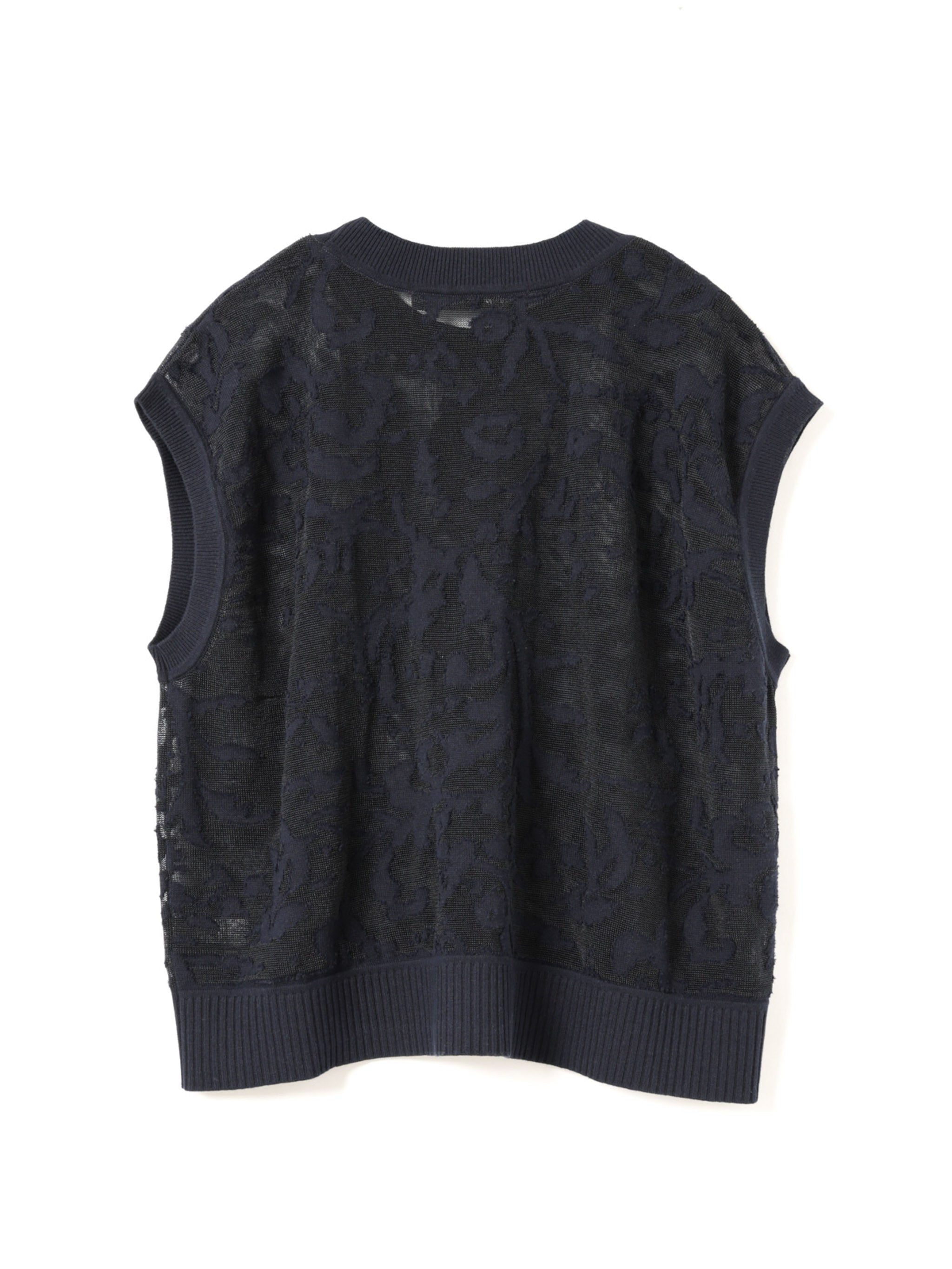 mesh embroidery short vest | 1-220072 – mizuiro ind