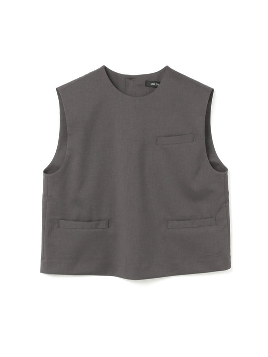 crew neck vest with pockets | 1-230053