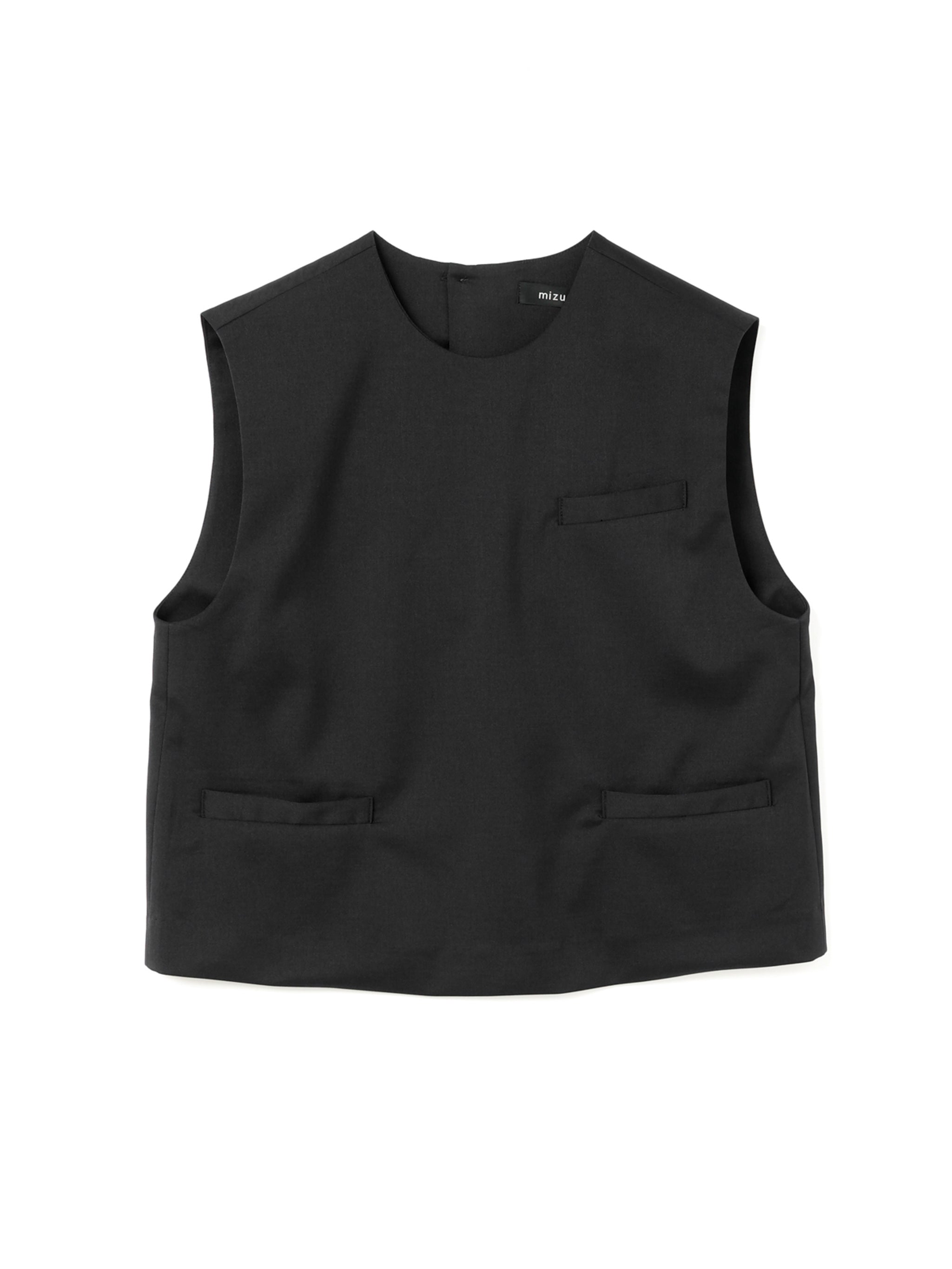 crew neck vest with pockets | 1-230053 – mizuiro ind