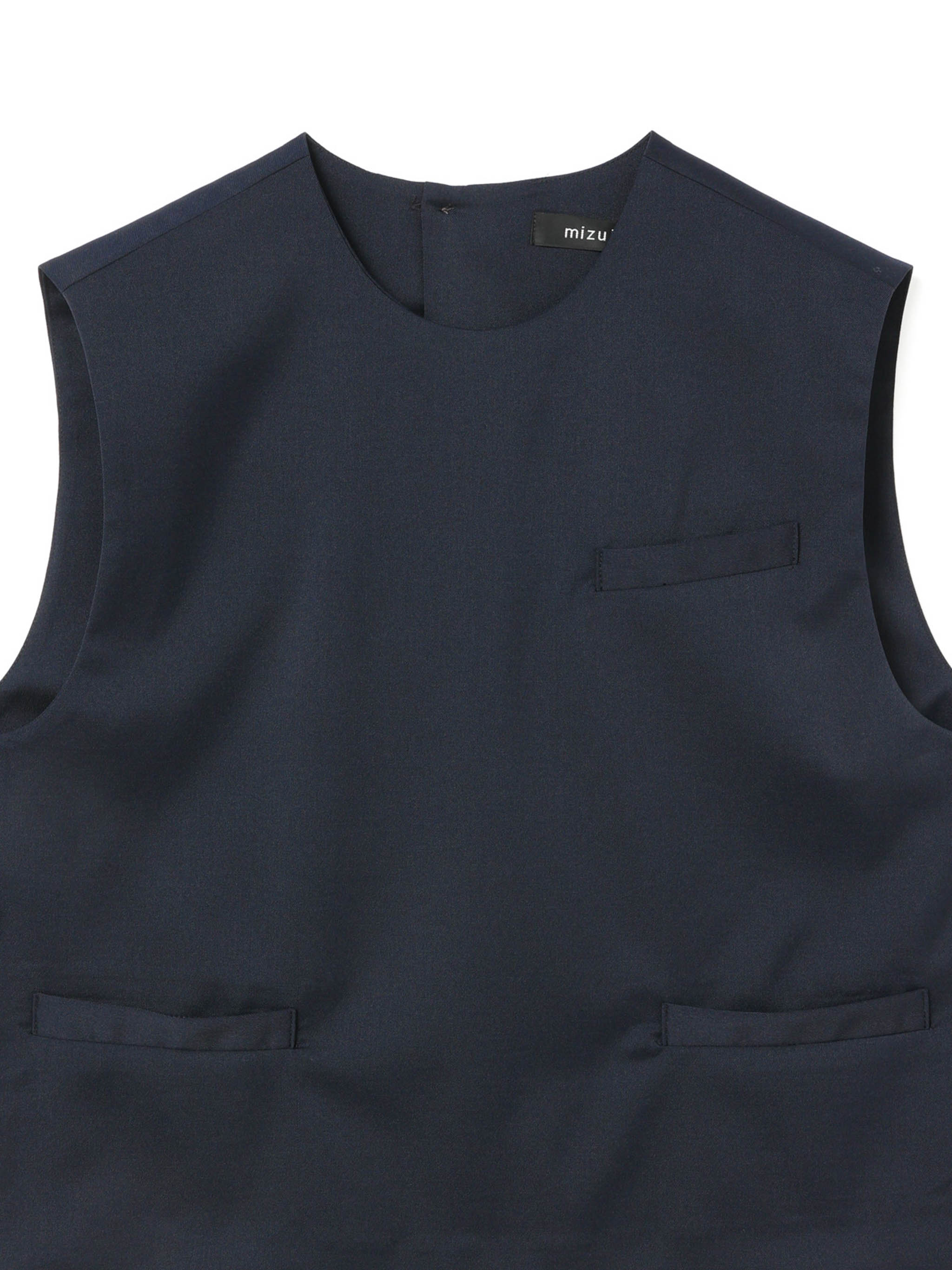 crew neck vest with pockets | 1-230053 – mizuiro ind