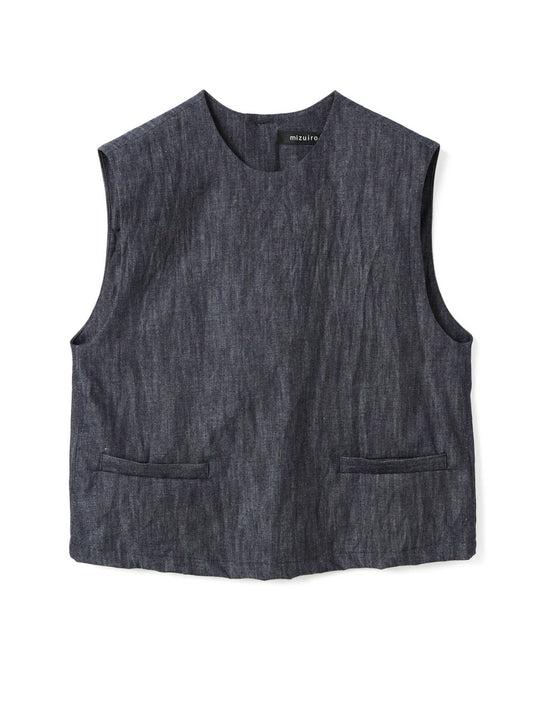 denim short vest | 1-230107