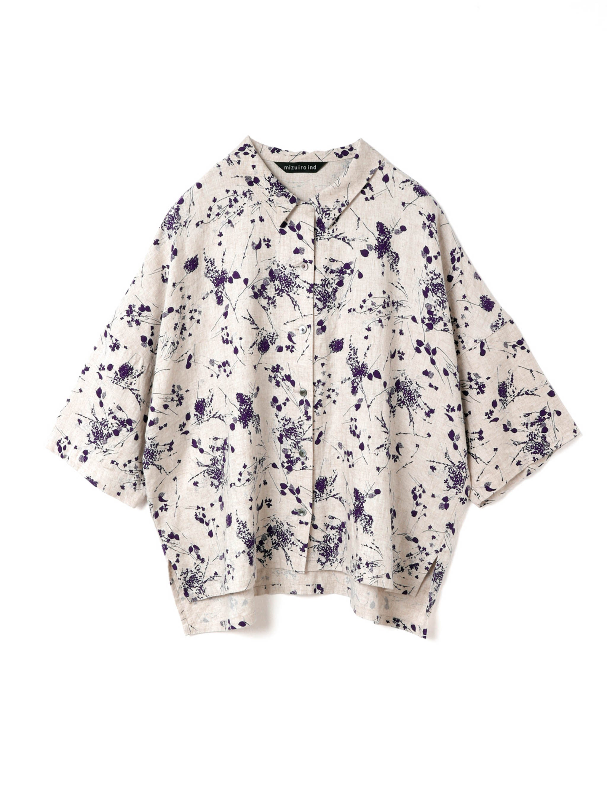 mizuiroind シャツ　フリーサイズ rayon linen print wide shirt | 1-230108 – mizuiro ind
