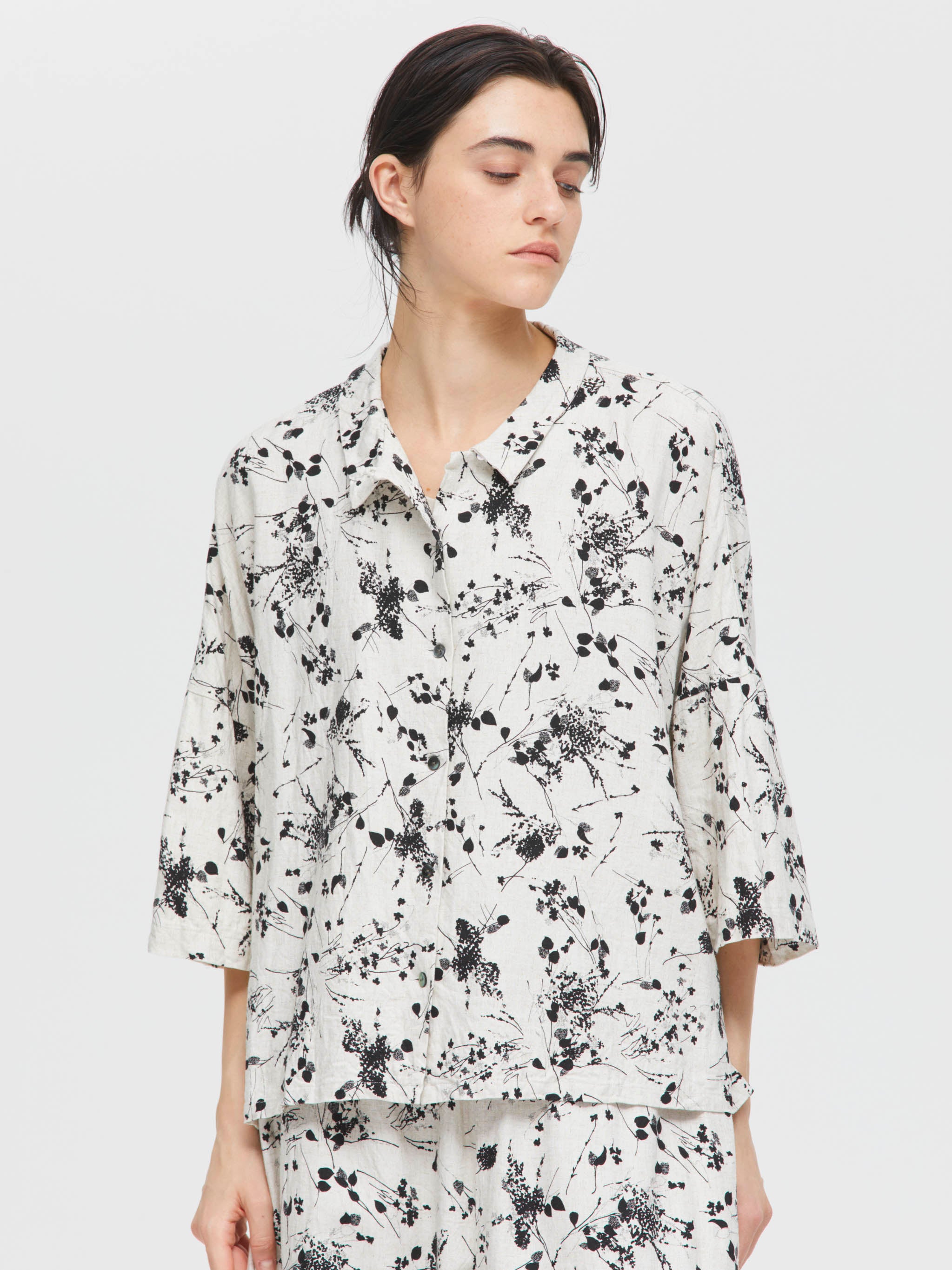 mizuiroind シャツ　フリーサイズ rayon linen print wide shirt | 1-230108 – mizuiro ind