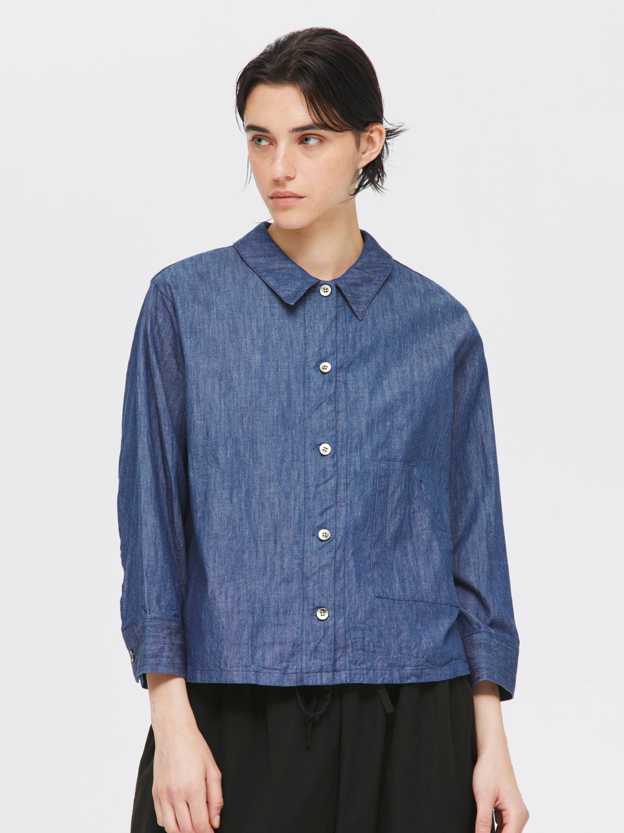 denim compact shirt | 1-230121 – mizuiro ind