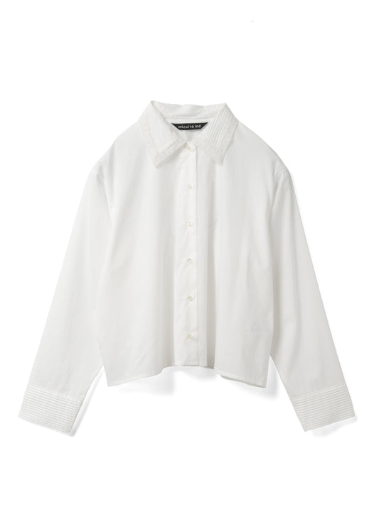 pin tuck collar shirt | 1-230126