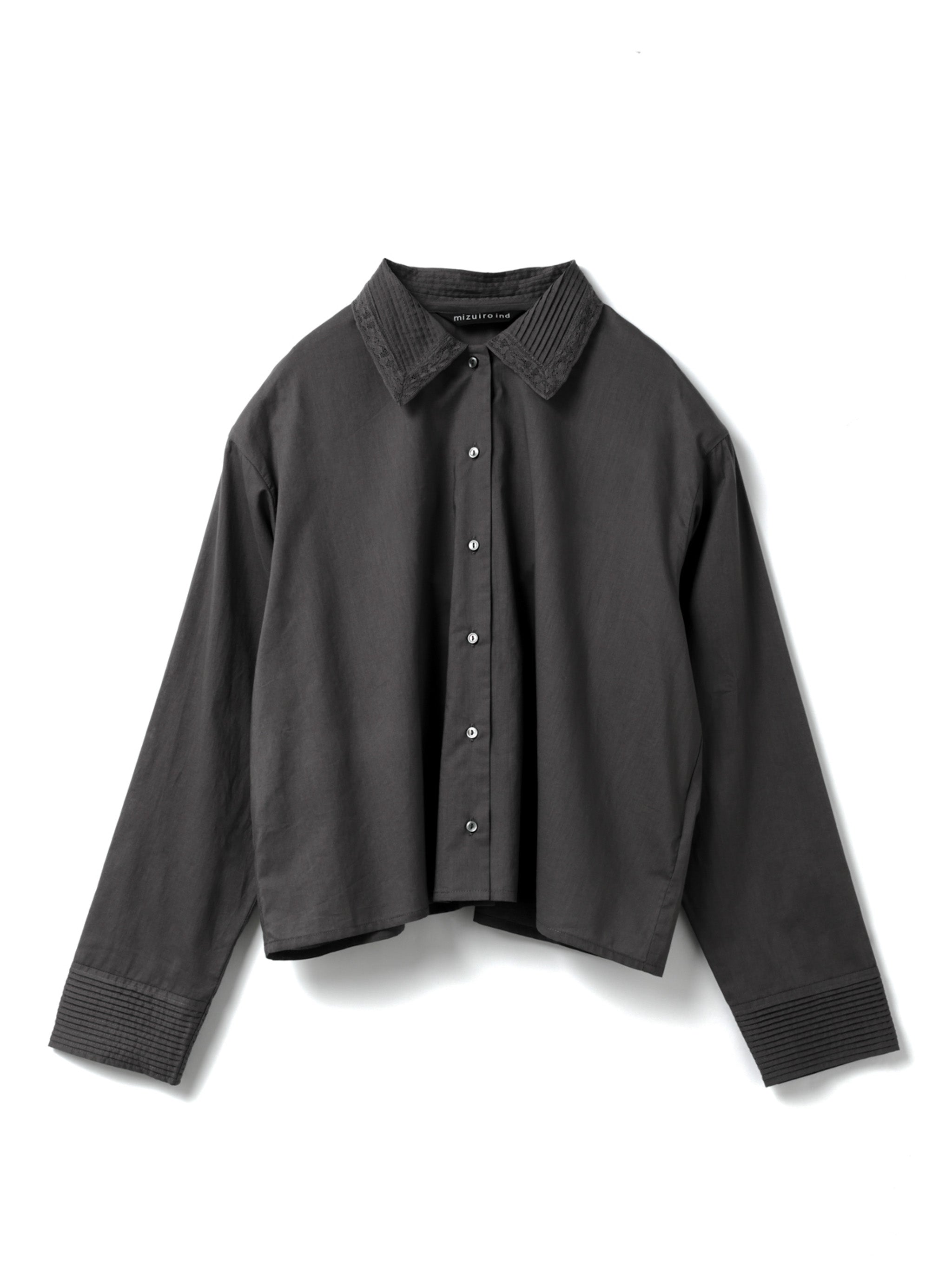 pin tuck collar shirt | 1-230126 – mizuiro ind
