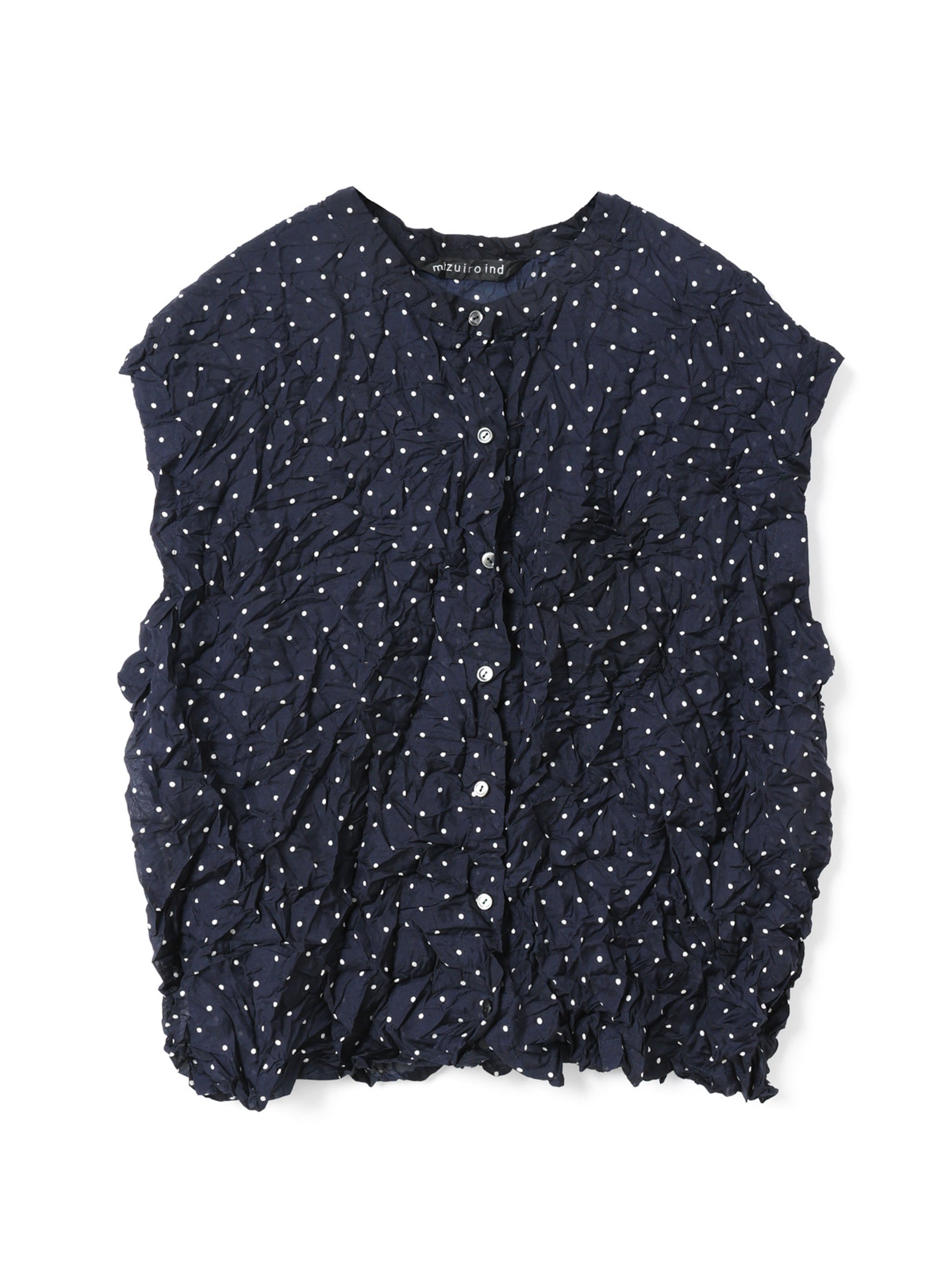 dots print catch washer N/S shirt | 1-230140 – mizuiro ind