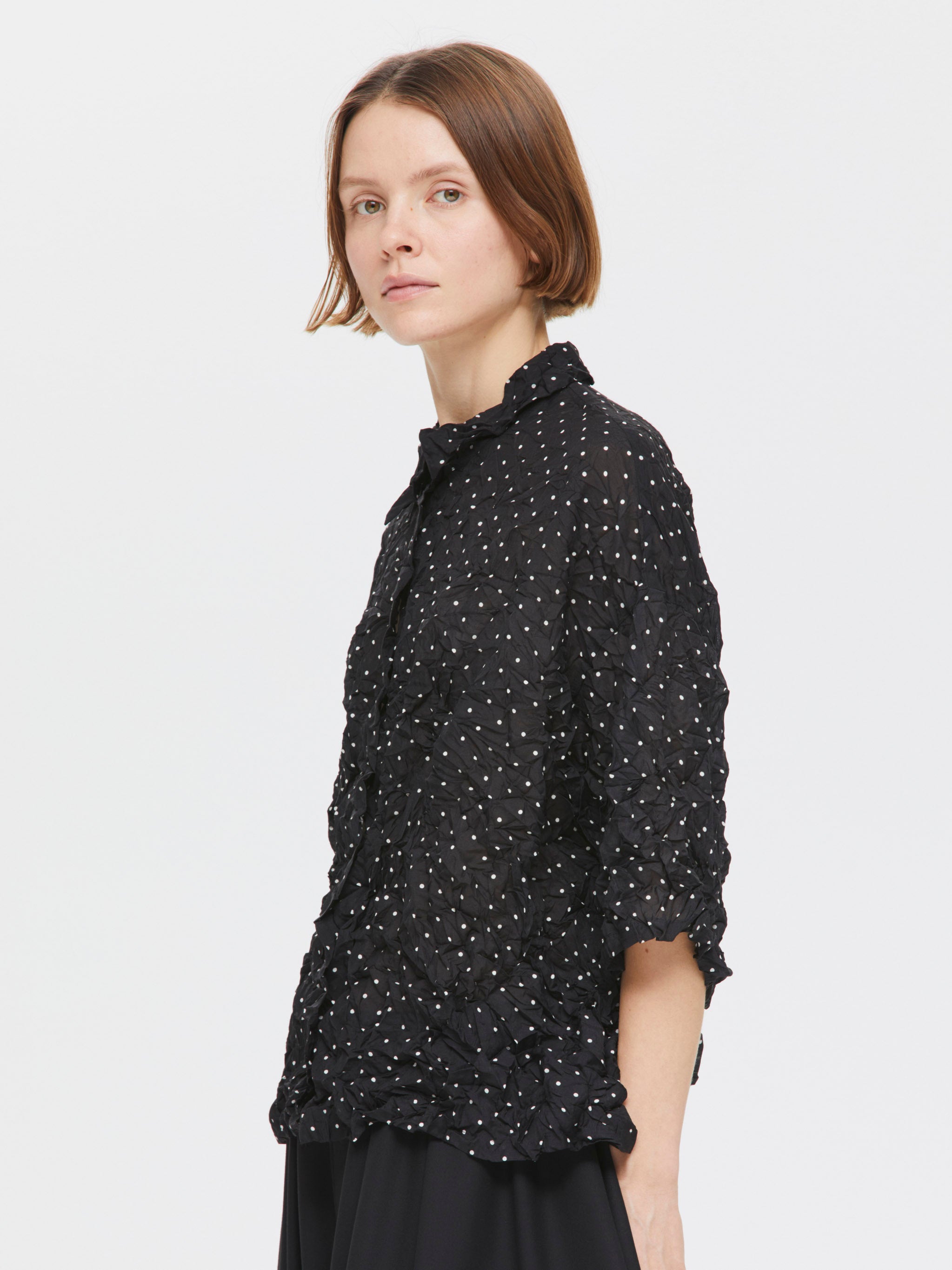 dots print catch washer shirt | 1-230141 – mizuiro ind