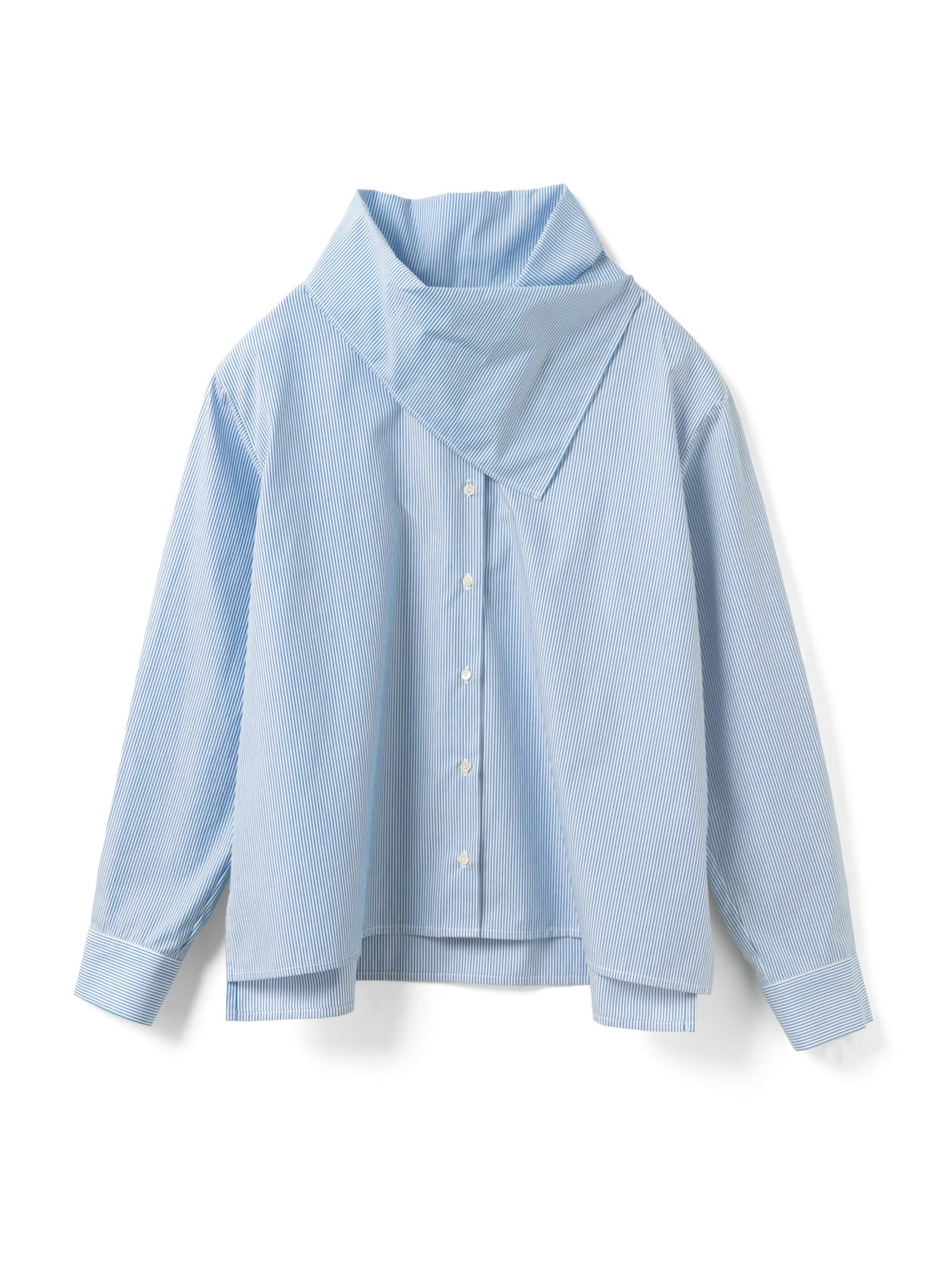 stripe scarf collar shirt | 1-230149 – mizuiro ind