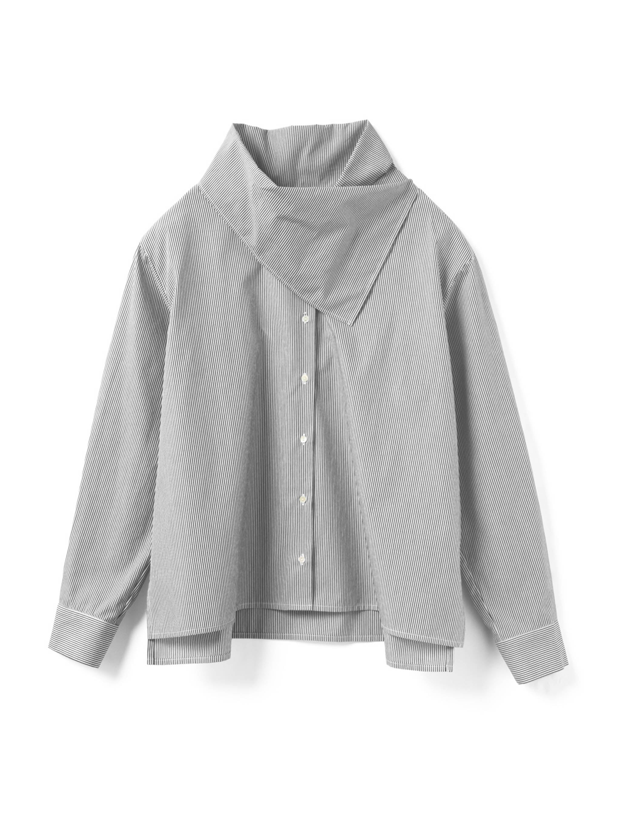 stripe scarf collar shirt | 1-230149 – mizuiro ind