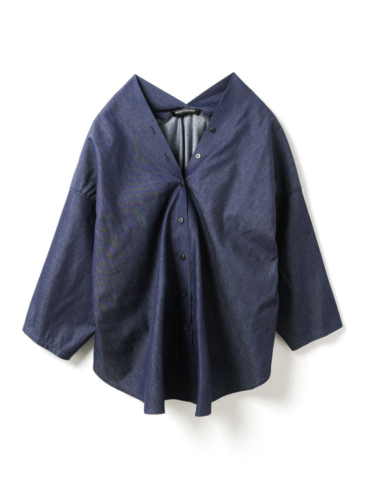 V neck denim shirt | 1-230156