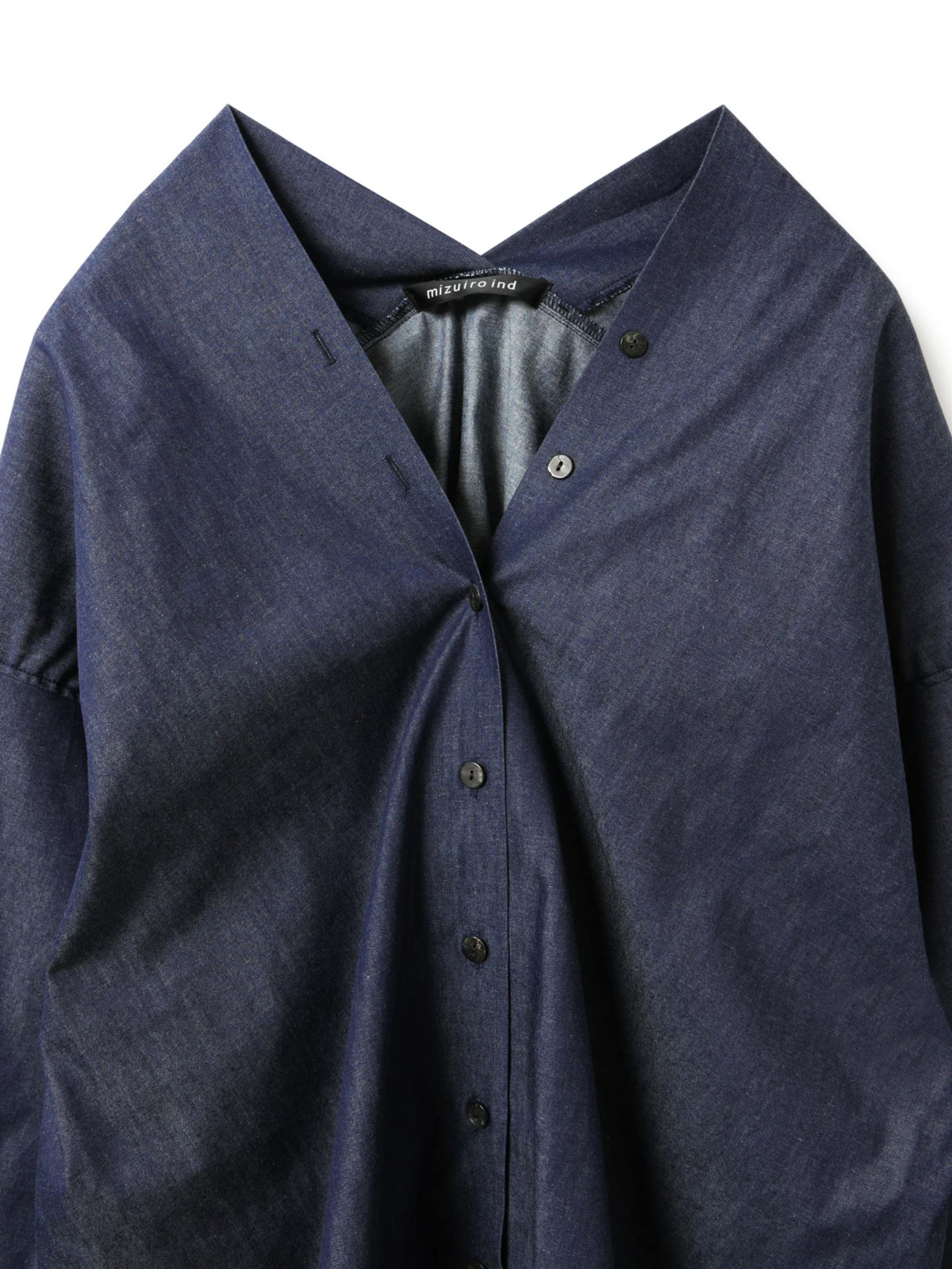 V neck denim shirt | 1-230156 – mizuiro ind