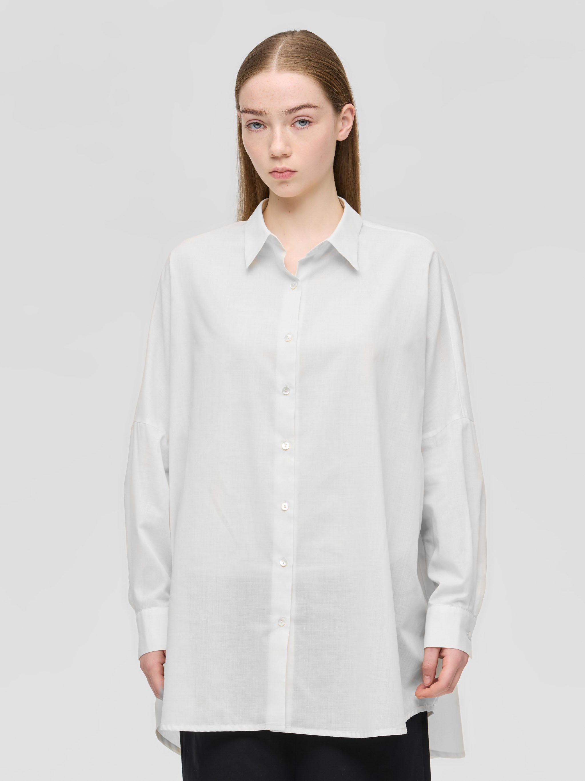 T/C sheer wide shirt | 1-230162 – mizuiro ind