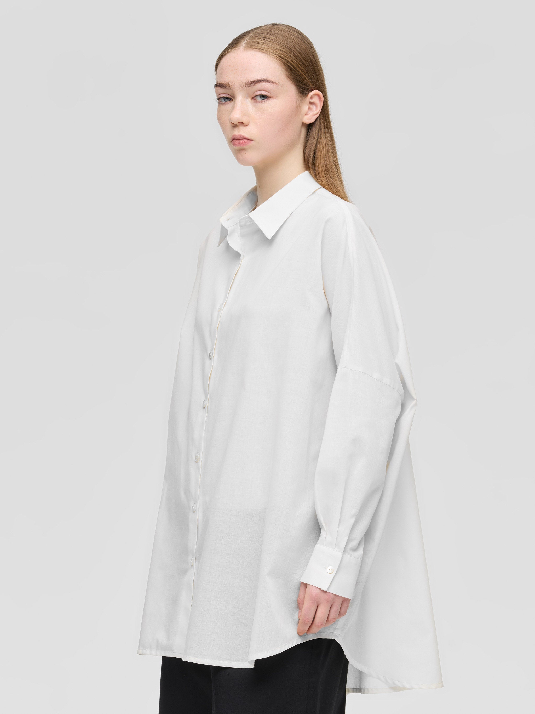 Kazuです T/C sheer wide shirt | 1-230162 – mizuiro ind