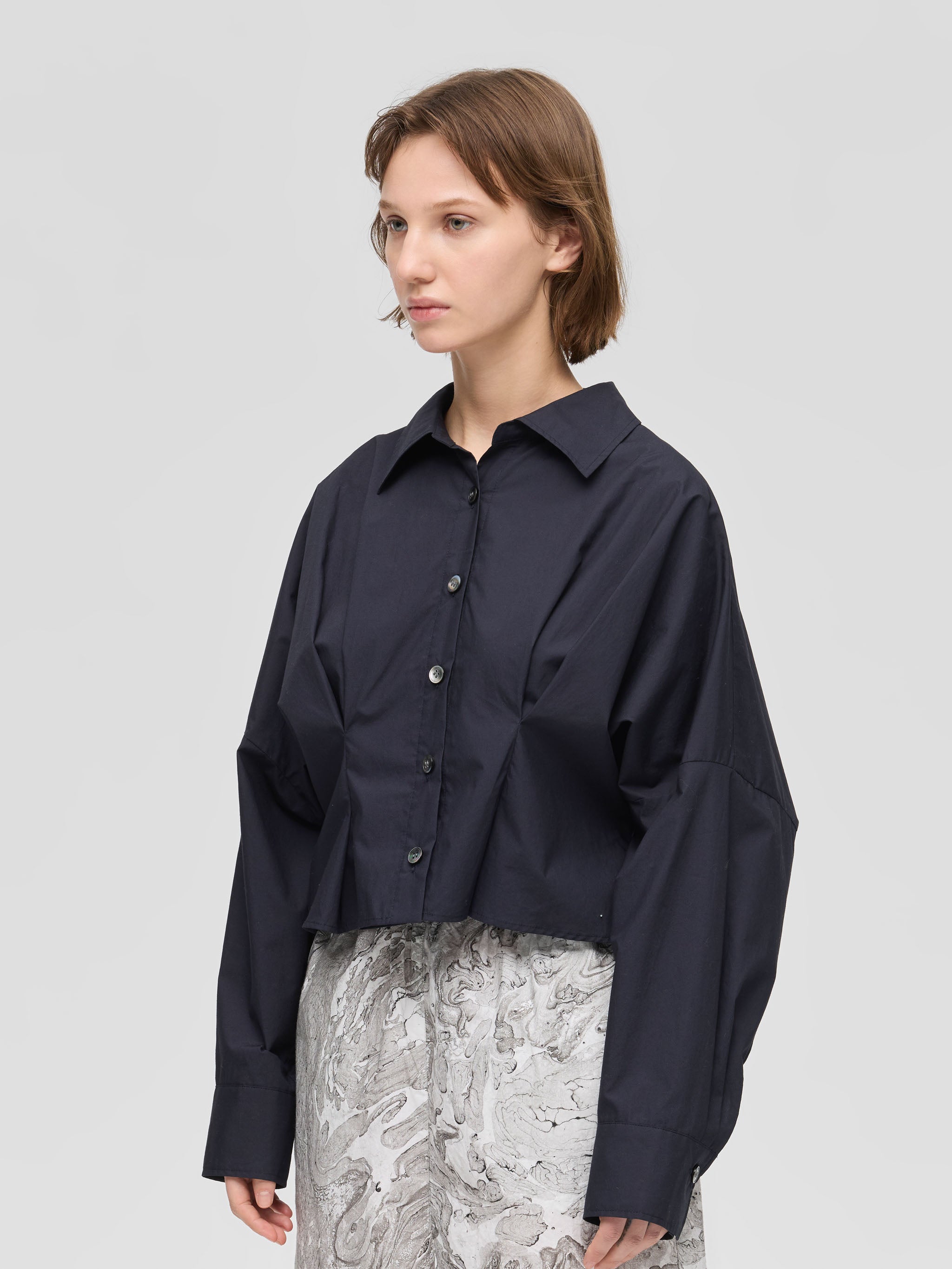 cocoon short shirt | 1-230164 – mizuiro ind