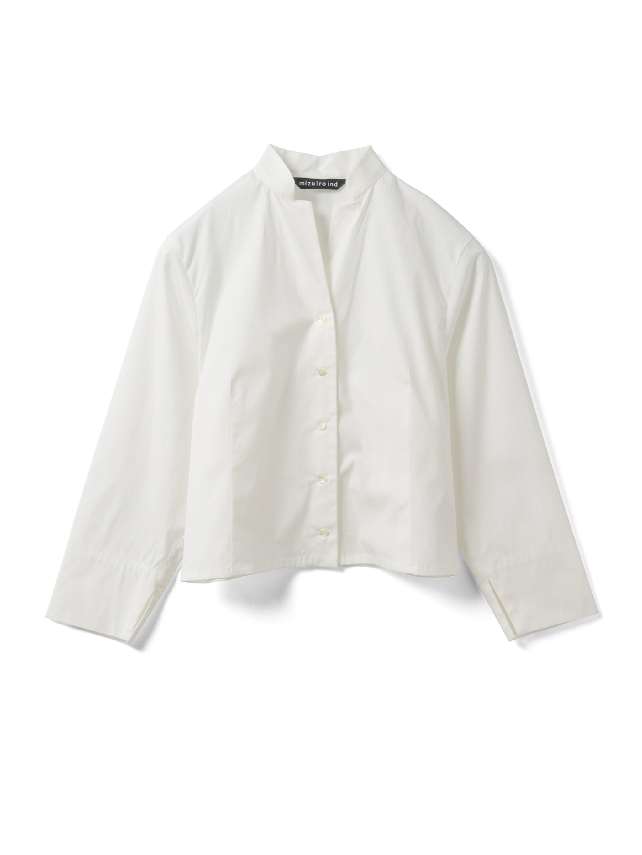 stand collar short shirt | 1-230165 – mizuiro ind