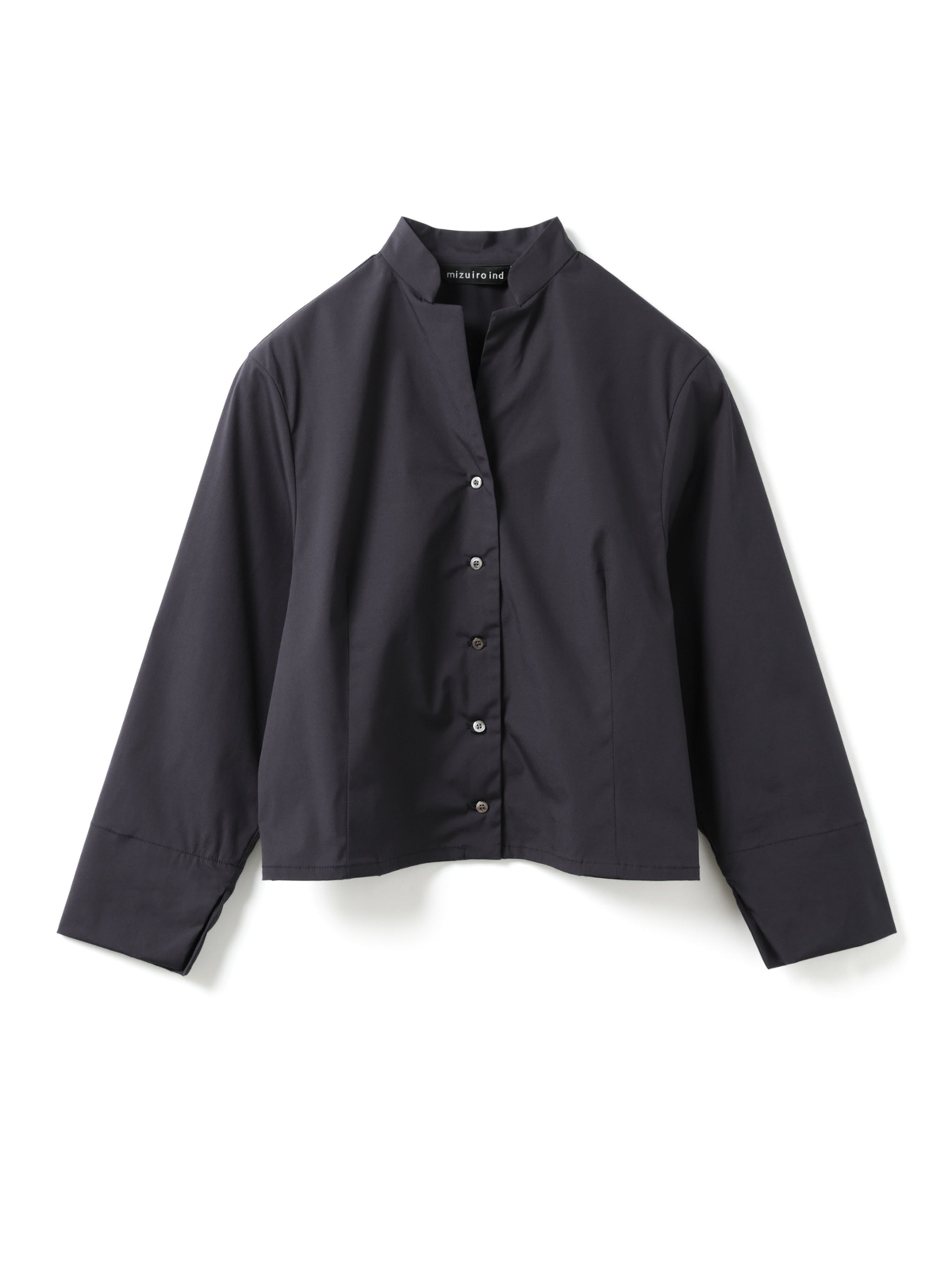 stand collar short shirt | 1-230165 – mizuiro ind