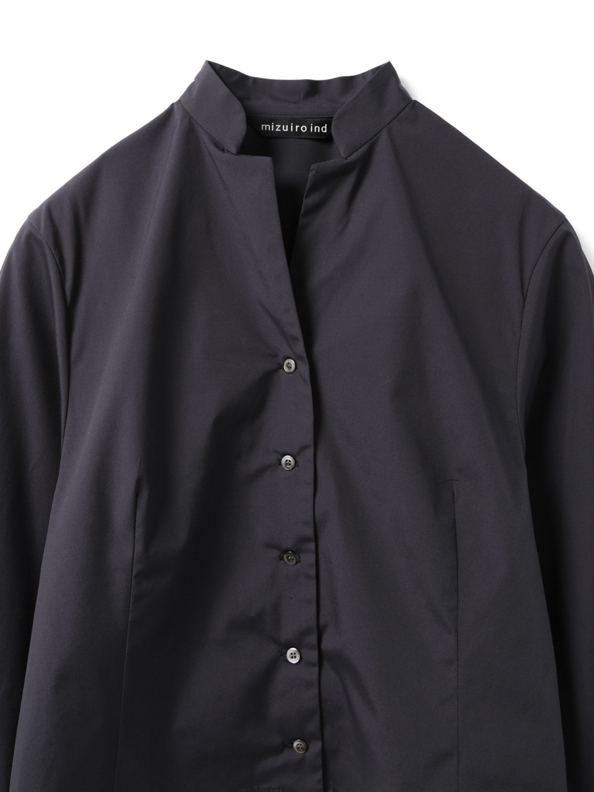 stand collar short shirt | 1-230165 – mizuiro ind