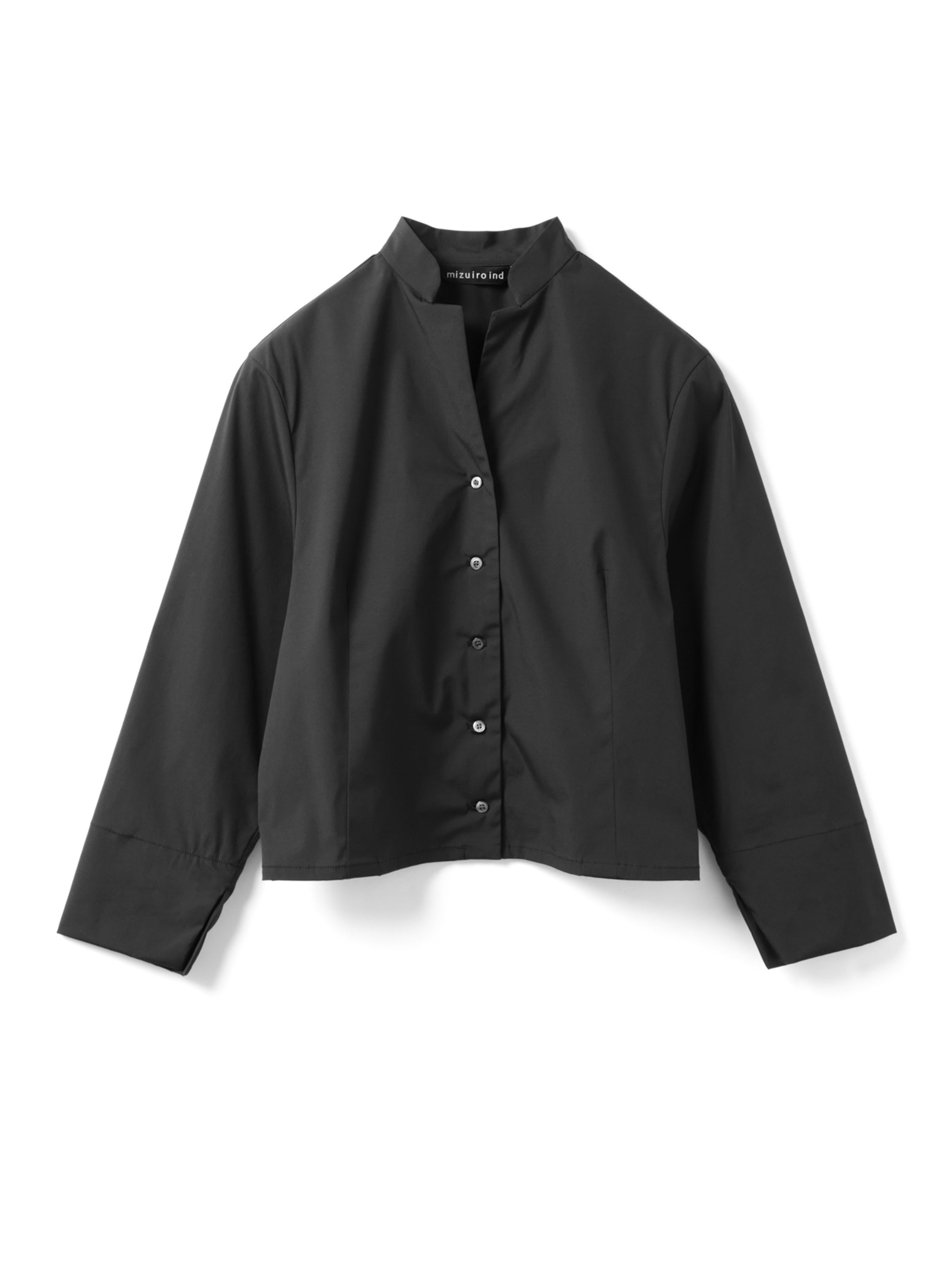 stand collar short shirt | 1-230165 – mizuiro ind