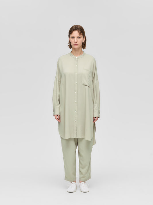 T/R band collar long shirt | 1-230169