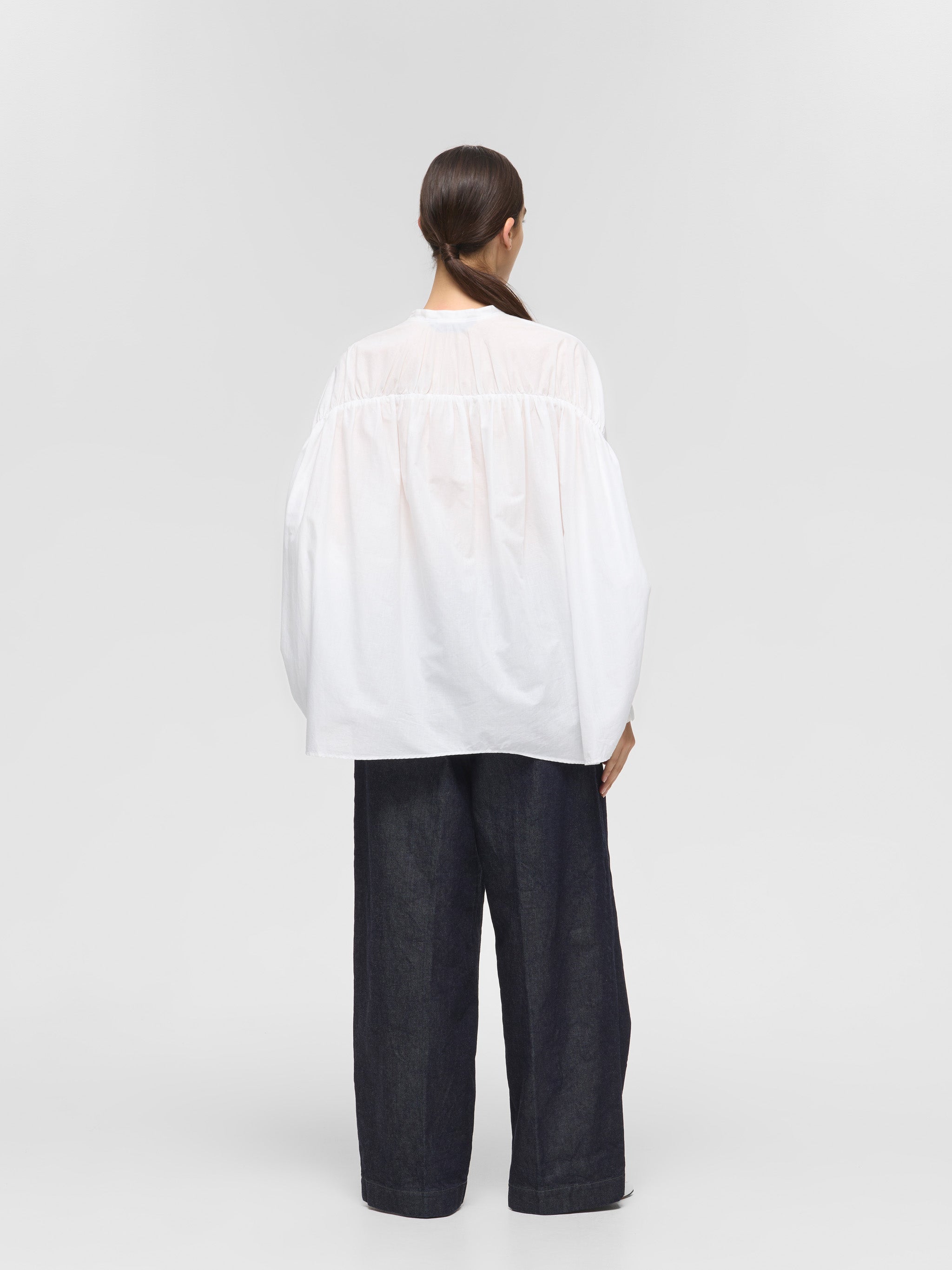 ワーワー back gather wide shirt | 1-238975 – mizuiro ind