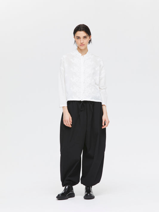 lace stand collar wide shirt | 1-239005