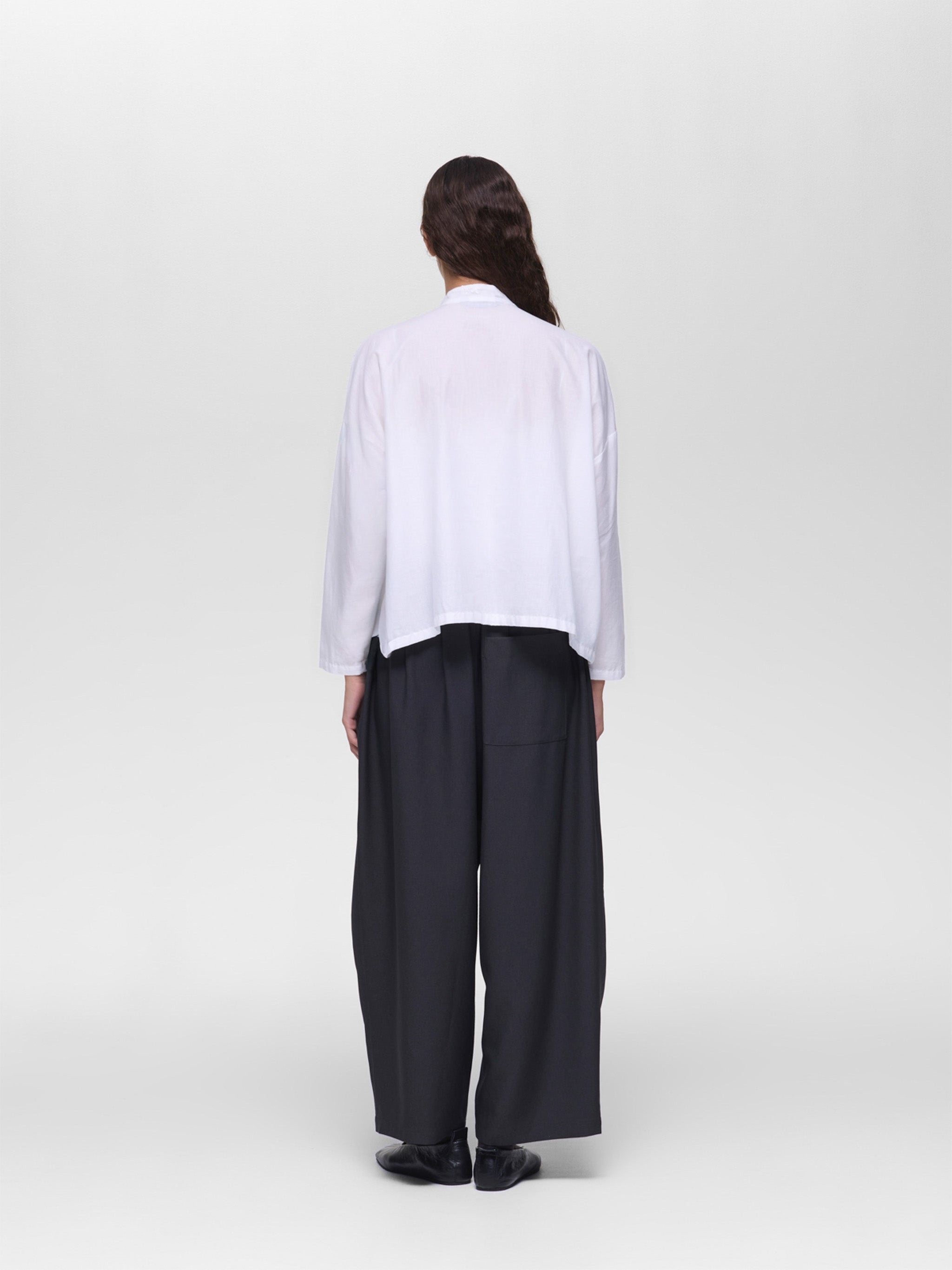 lace stand collar wide shirt | 1-239005 – mizuiro ind