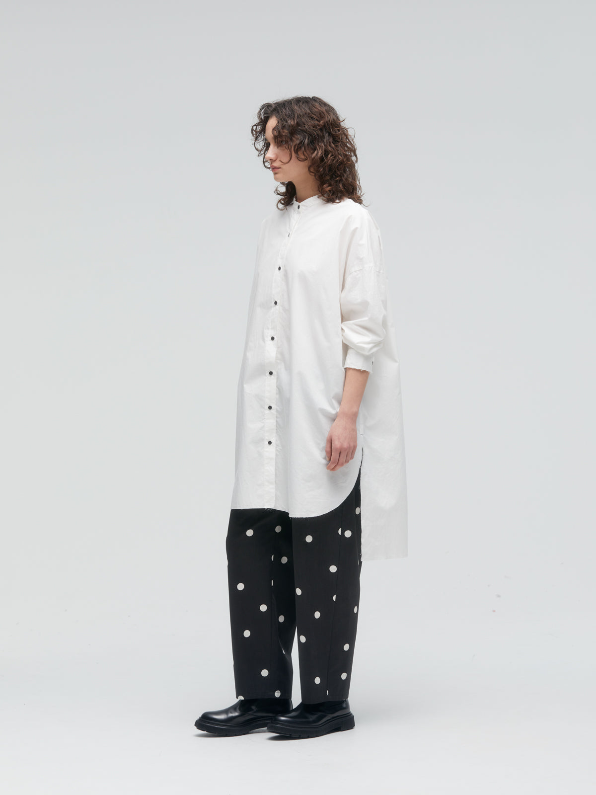 cut off stand collar shirt OP | 1-250045 – mizuiro ind