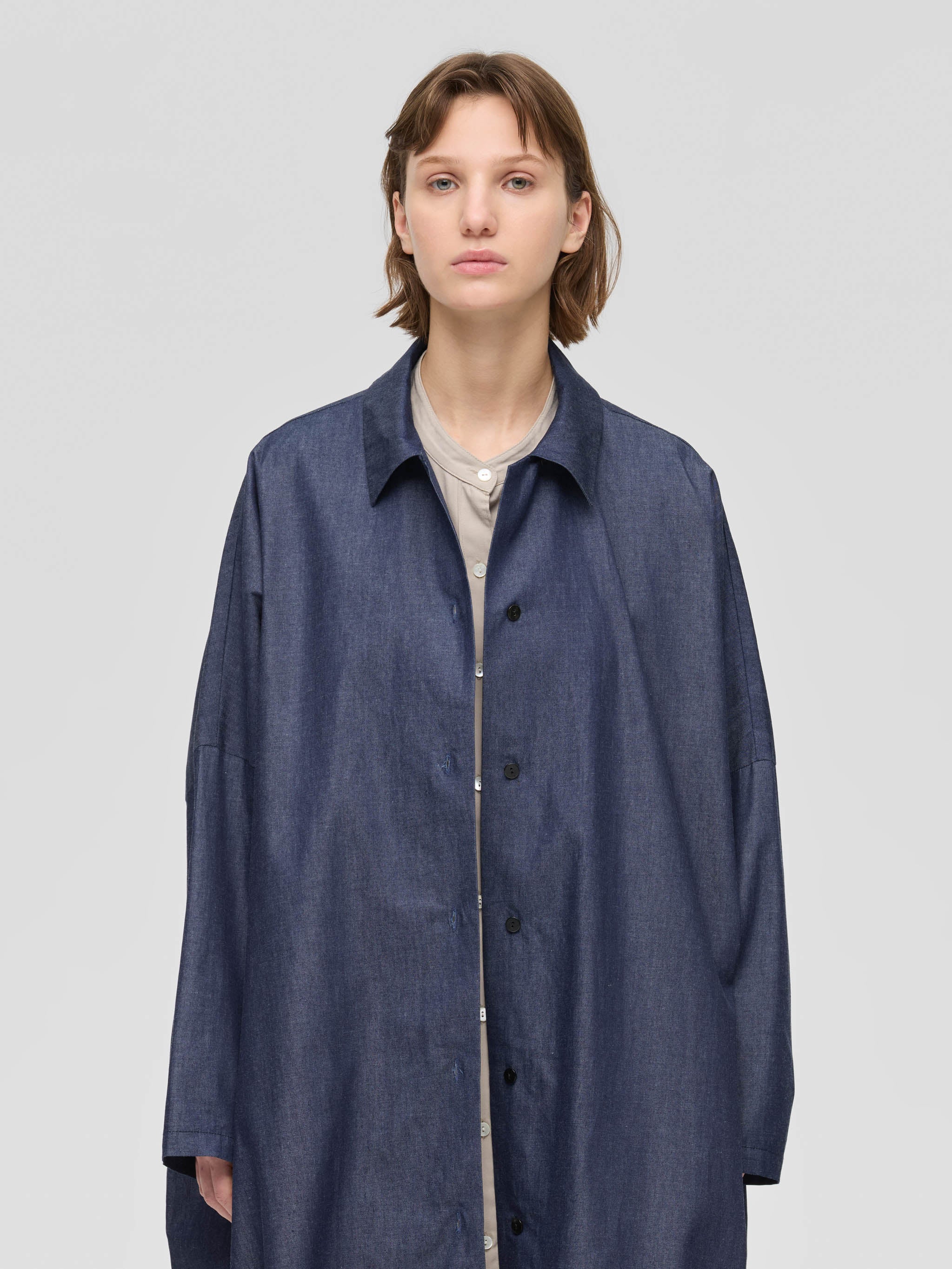 denim wide shirt CT | 1-250083 – mizuiro ind