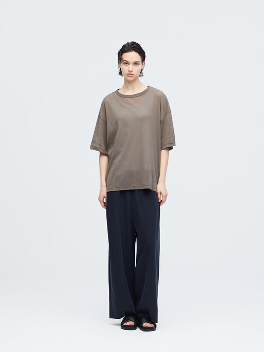 mesh crew neck T shirt | 1-510011-w