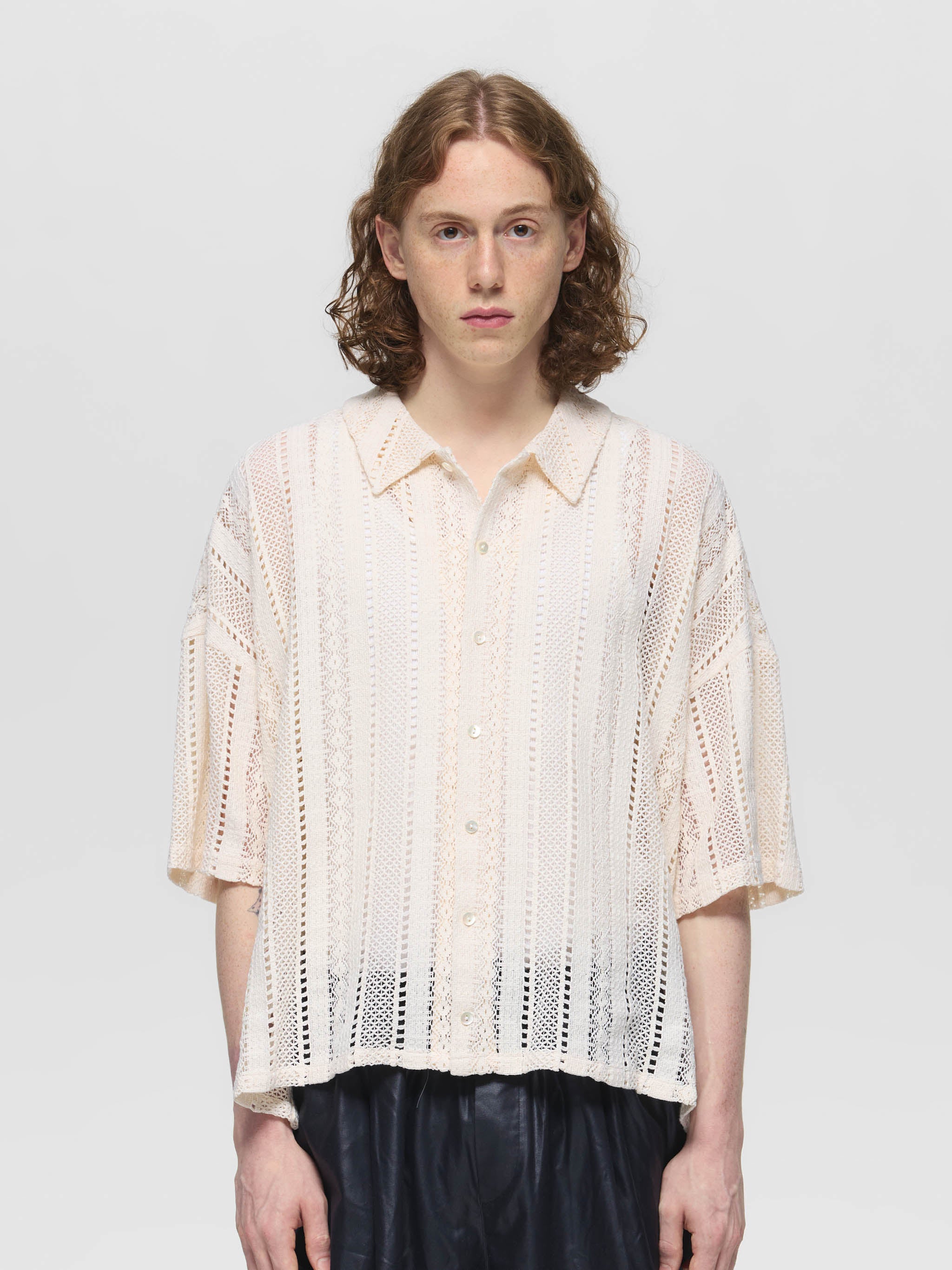 lace wide shirt | 1-530003-m – mizuiro ind