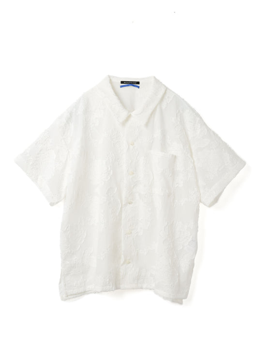 jacquard open collar shirt | 1-530021-m