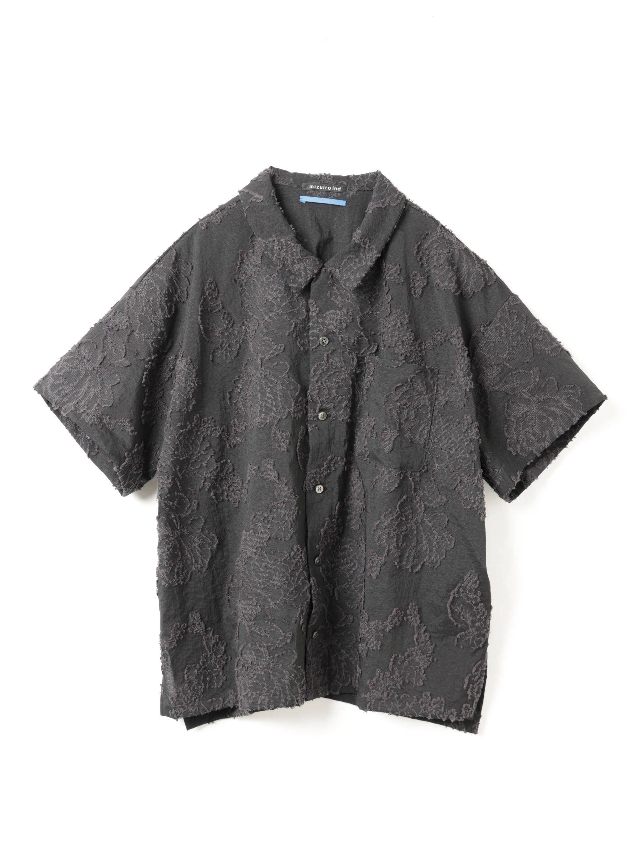 jacquard open collar shirt | 1-530021-m – mizuiro ind
