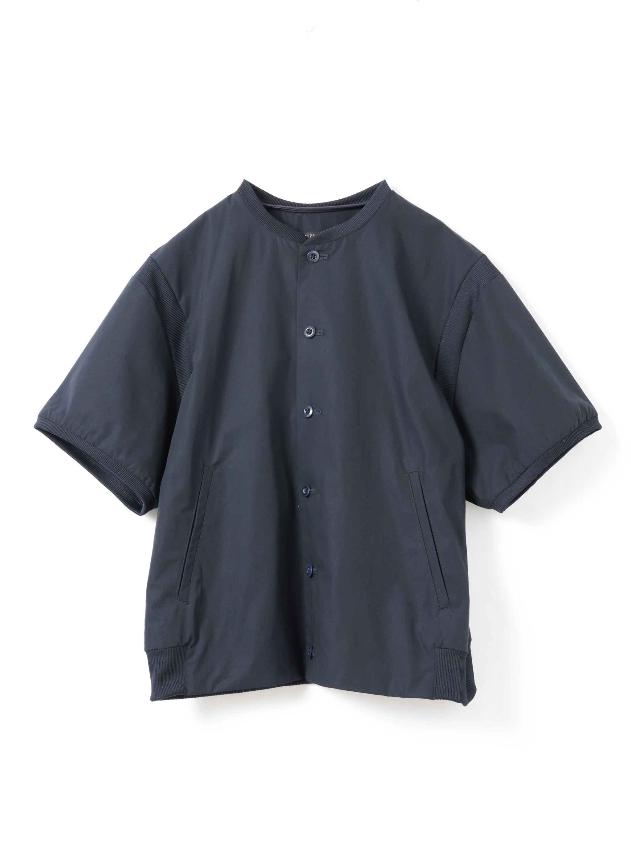 stripe half slv rib collar shirt | 1-530029-m – mizuiro ind
