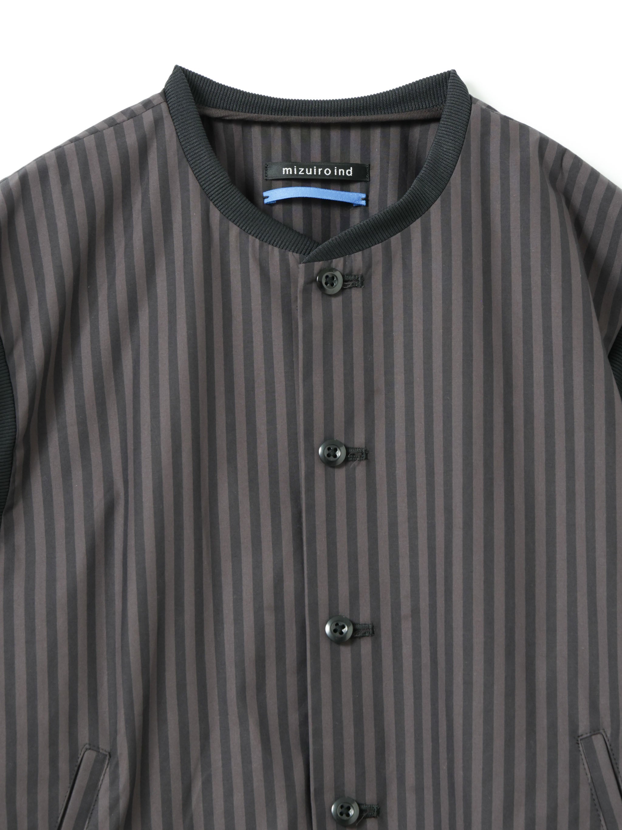 stripe half slv rib collar shirt | 1-530029-m – mizuiro ind
