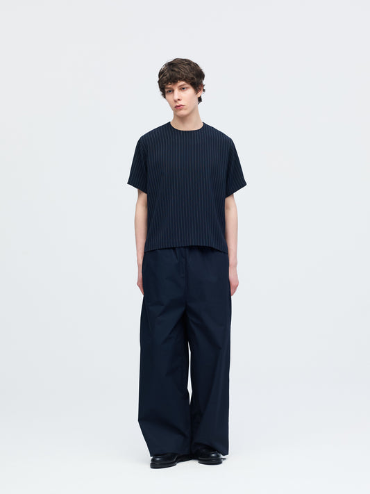 stripe crew neck half slv shirt | 1-530030-m